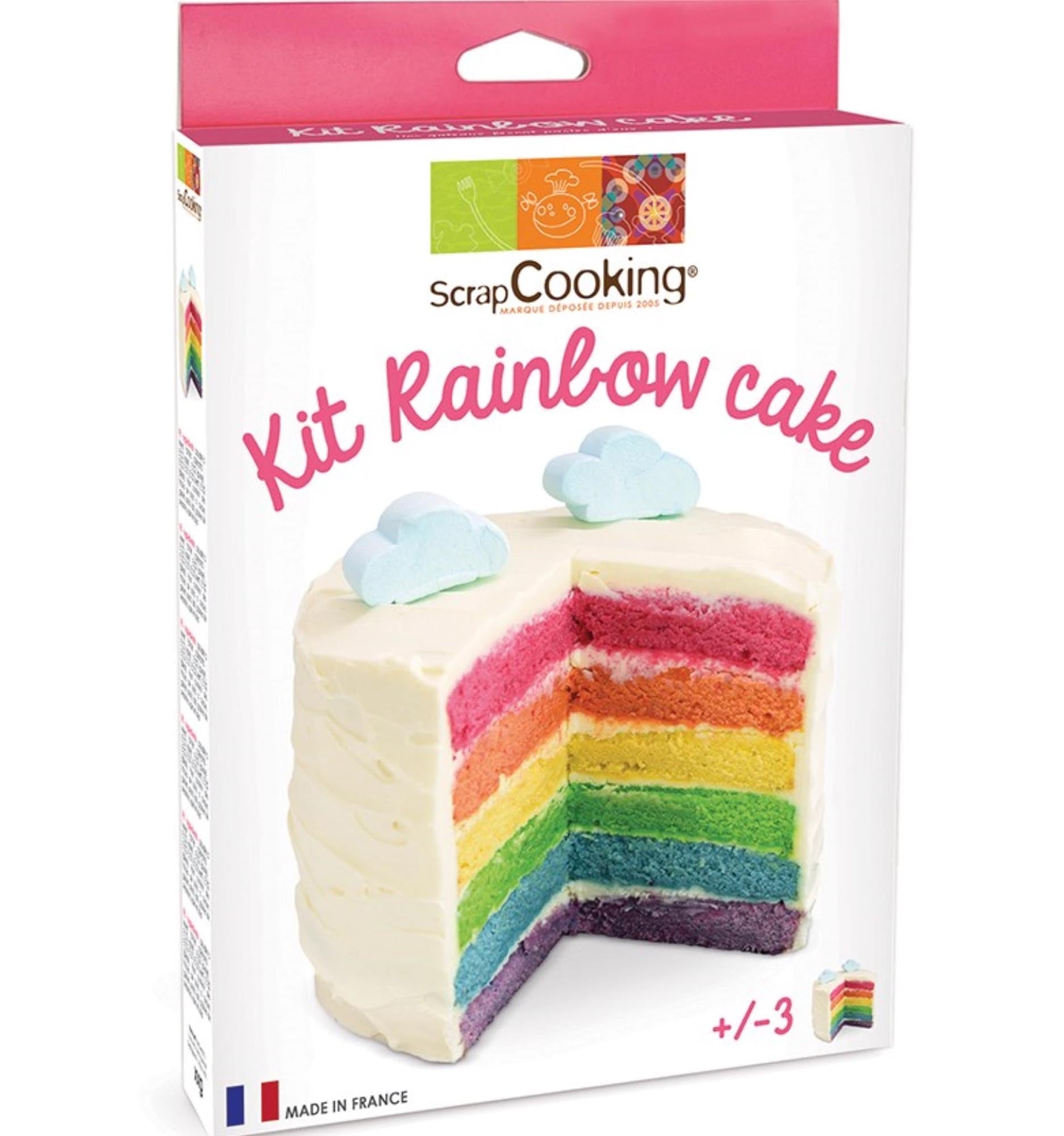 Verwandeln Sie Kuchen in Regenbogen-Highlights mit 4 leuchtenden Farbpulvern von Scrap Cooking. Perfekt für kreative Backkunst!