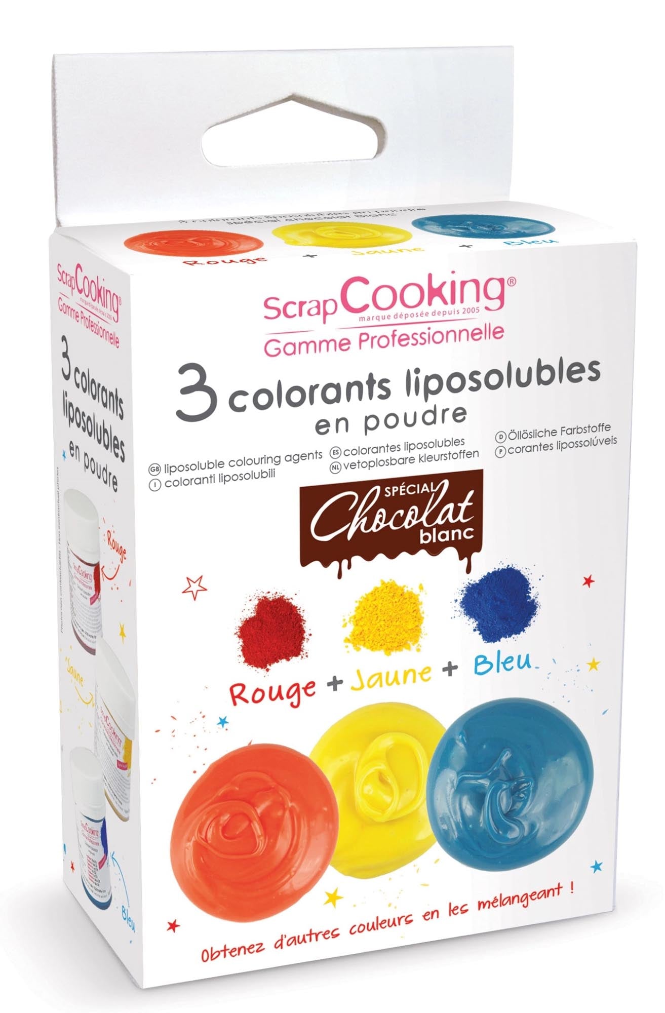 Entfesseln Sie Ihre Kreativität mit dem 3-tlg. Farbpulver-Set von Scrap Cooking! Natürliche Farben für bunte Desserts und Backwaren. Perfekt für jeden Anlass!