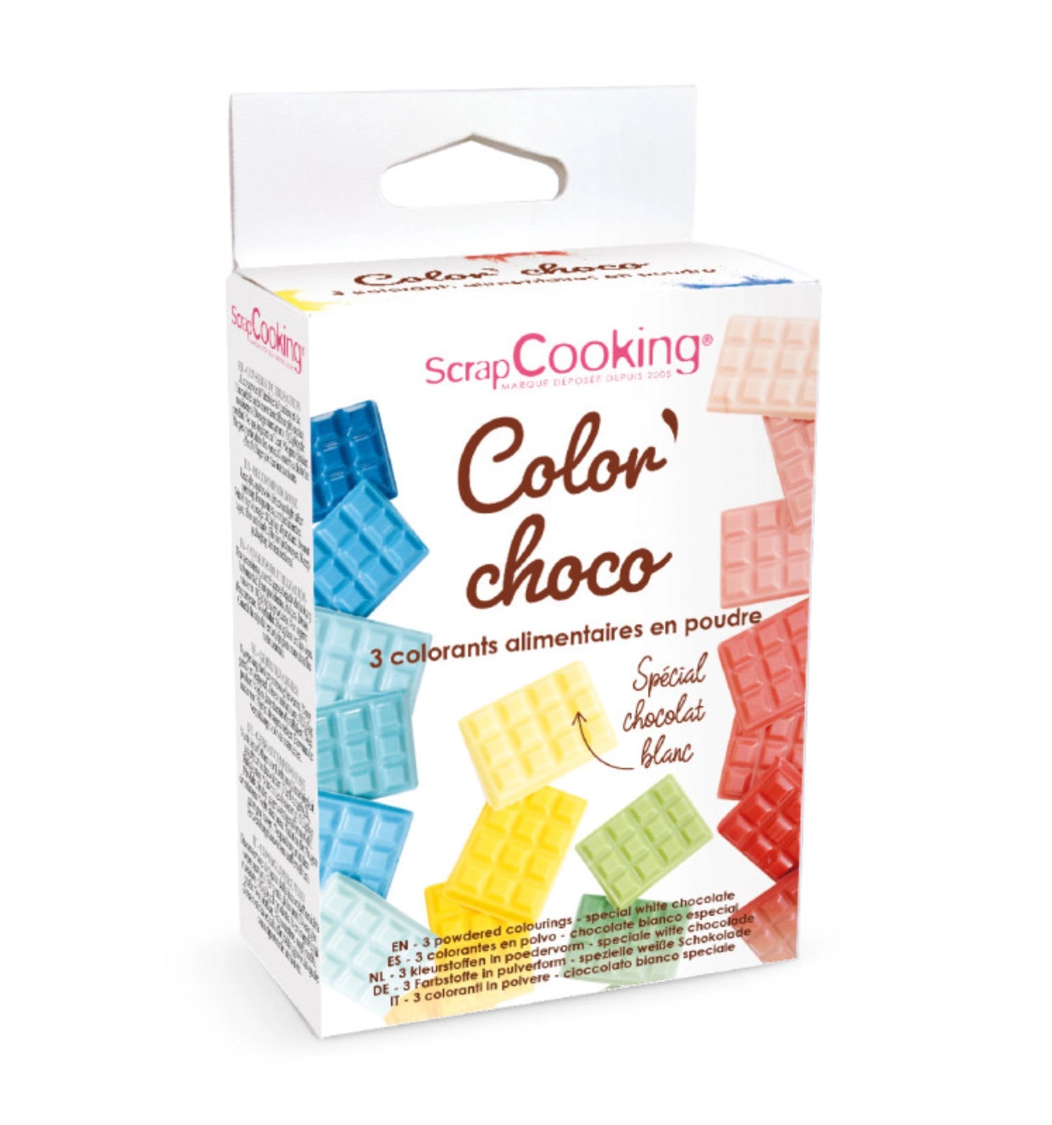 3 pcs. Set color powder chocolate red yellow blue 3x5g