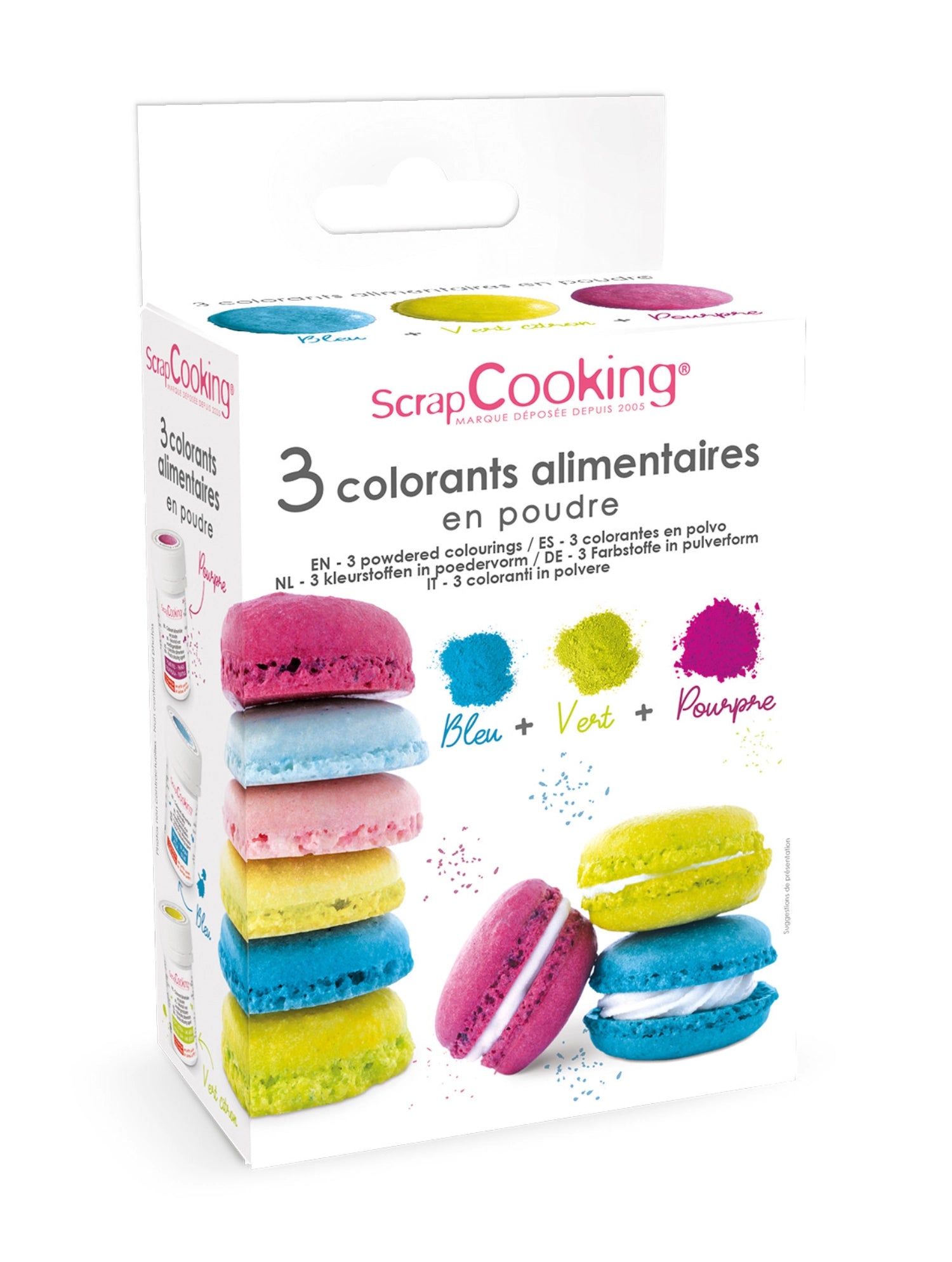 3-PC. Régler la couleur insecte poudre bleu vert violet 3x5g