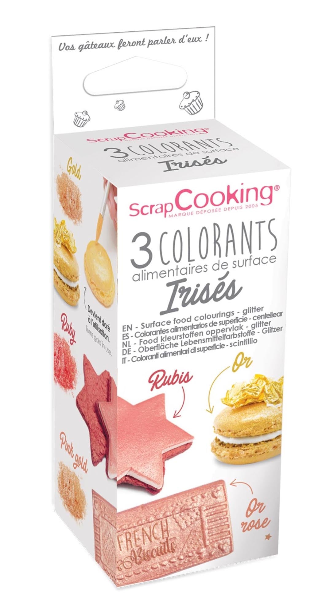 Glänzendes Dekopuder-Set in Gold, Roségold und Kupfer, 3x5g.