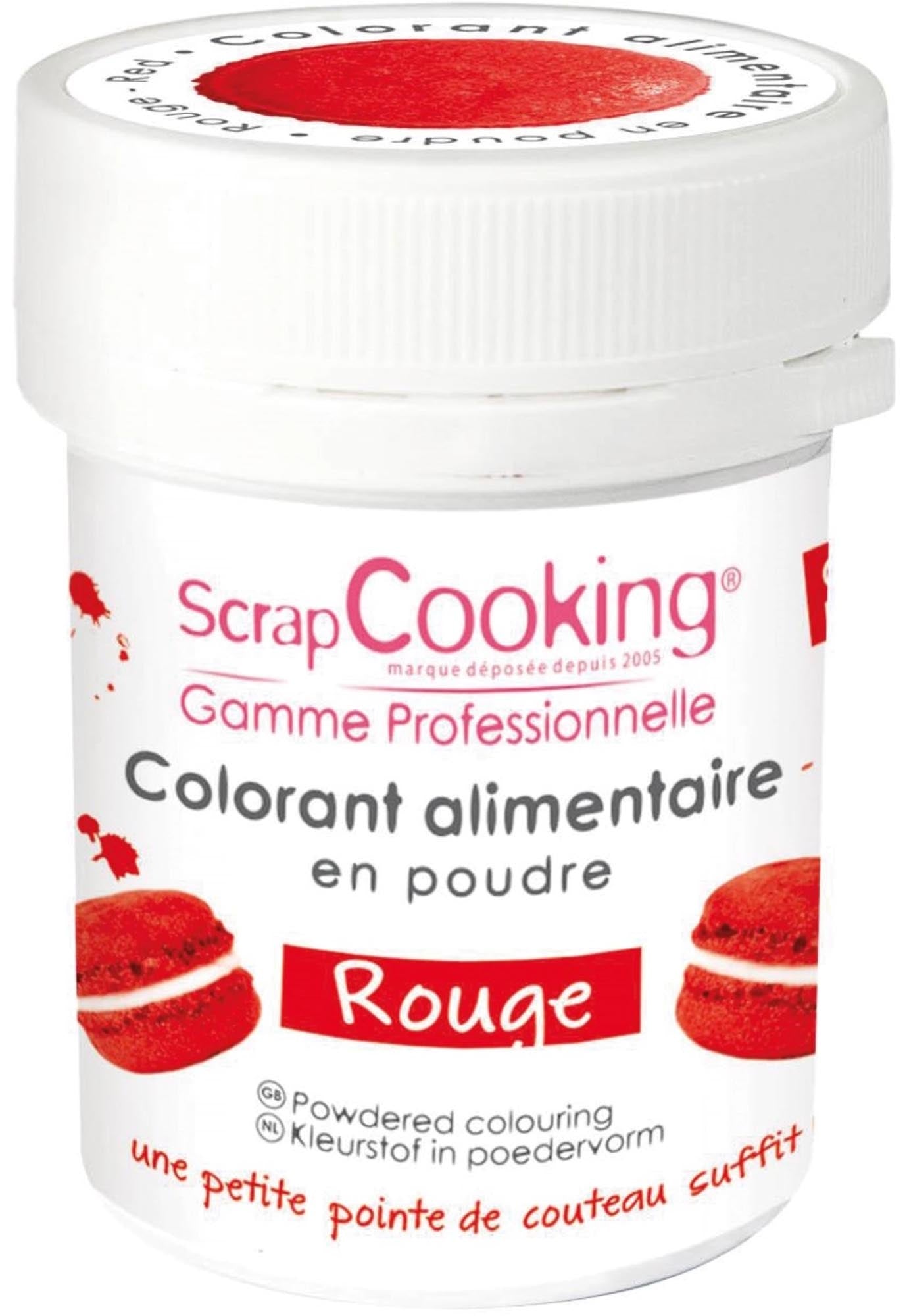 Entdecken Sie das Dekopulver Rot ultra intensiv 5g von Scrap Cooking – ideal zum Dekorieren von Kuchen, Cupcakes und Desserts. Leuchtende Farbe, geschmacksneutral und einfach anzuwenden!