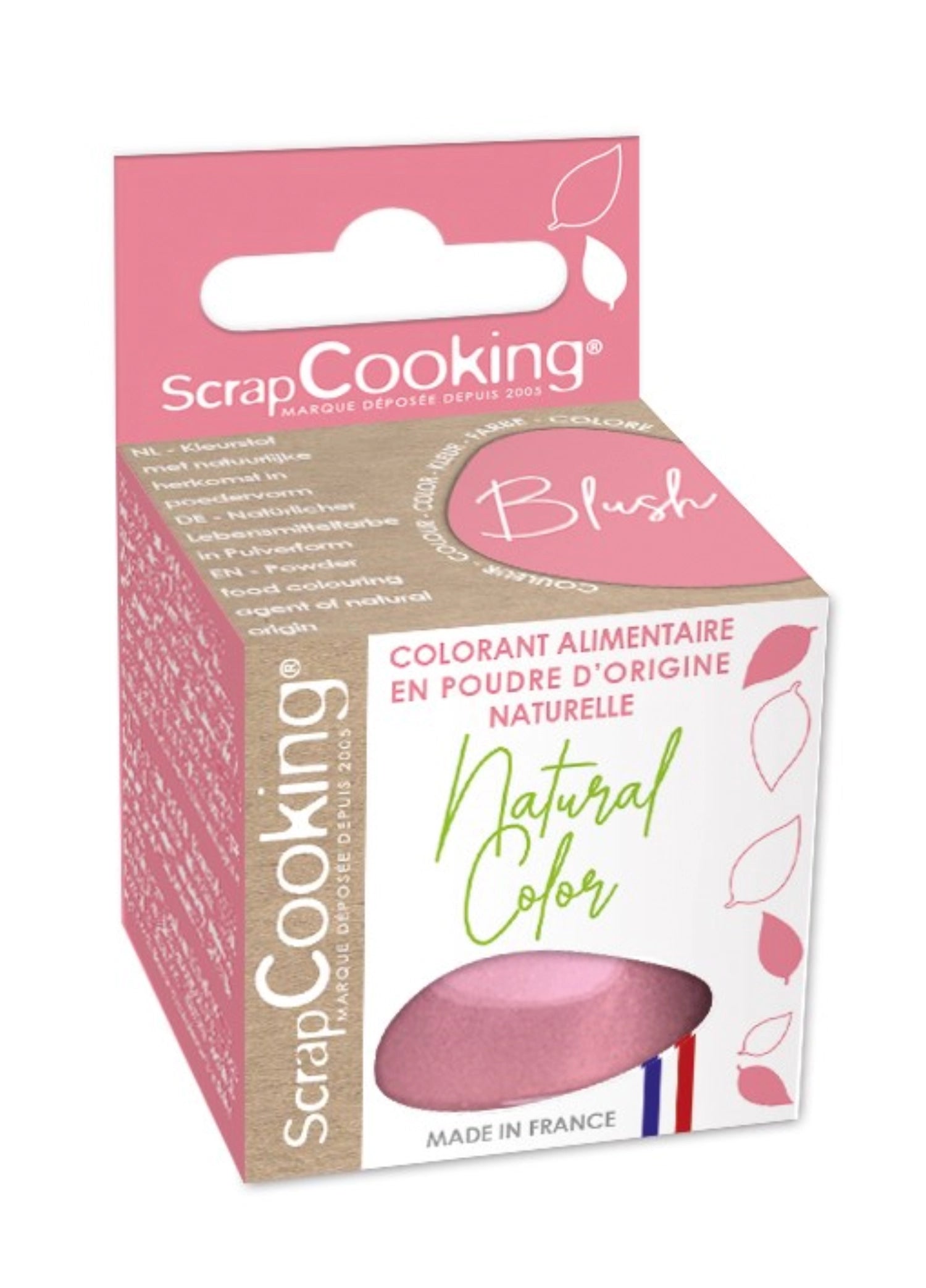 Entdecken Sie den natürlichen Farbstoff Blush-rosa von Scrap Cooking. Ideal für gesunde Back- und Kochkreationen, vegan und allergikerfreundlich.