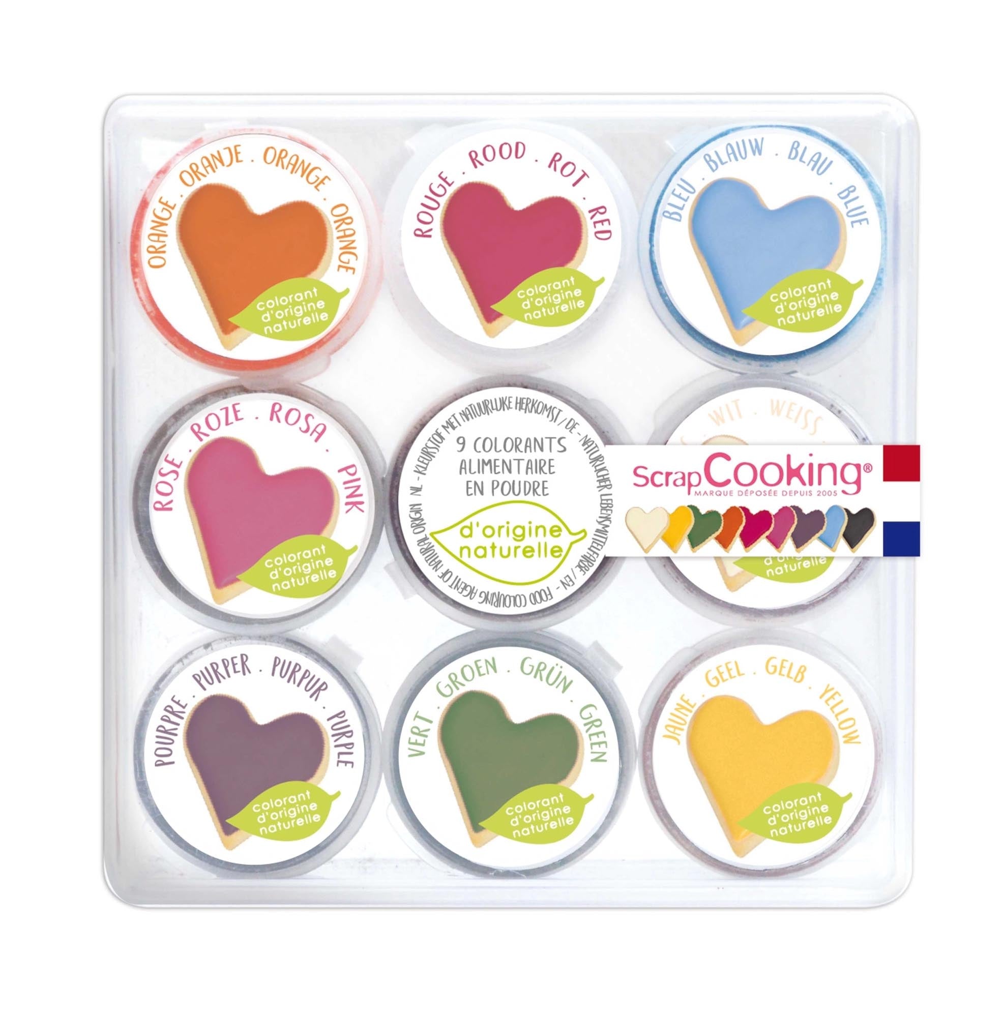 9er Set natürliche Lebensmittelfarben von ScrapCooking: Kreative, gesunde Backkunst mit lebendigen, geschmacksneutralen Farben für Teige, Cremes & mehr.