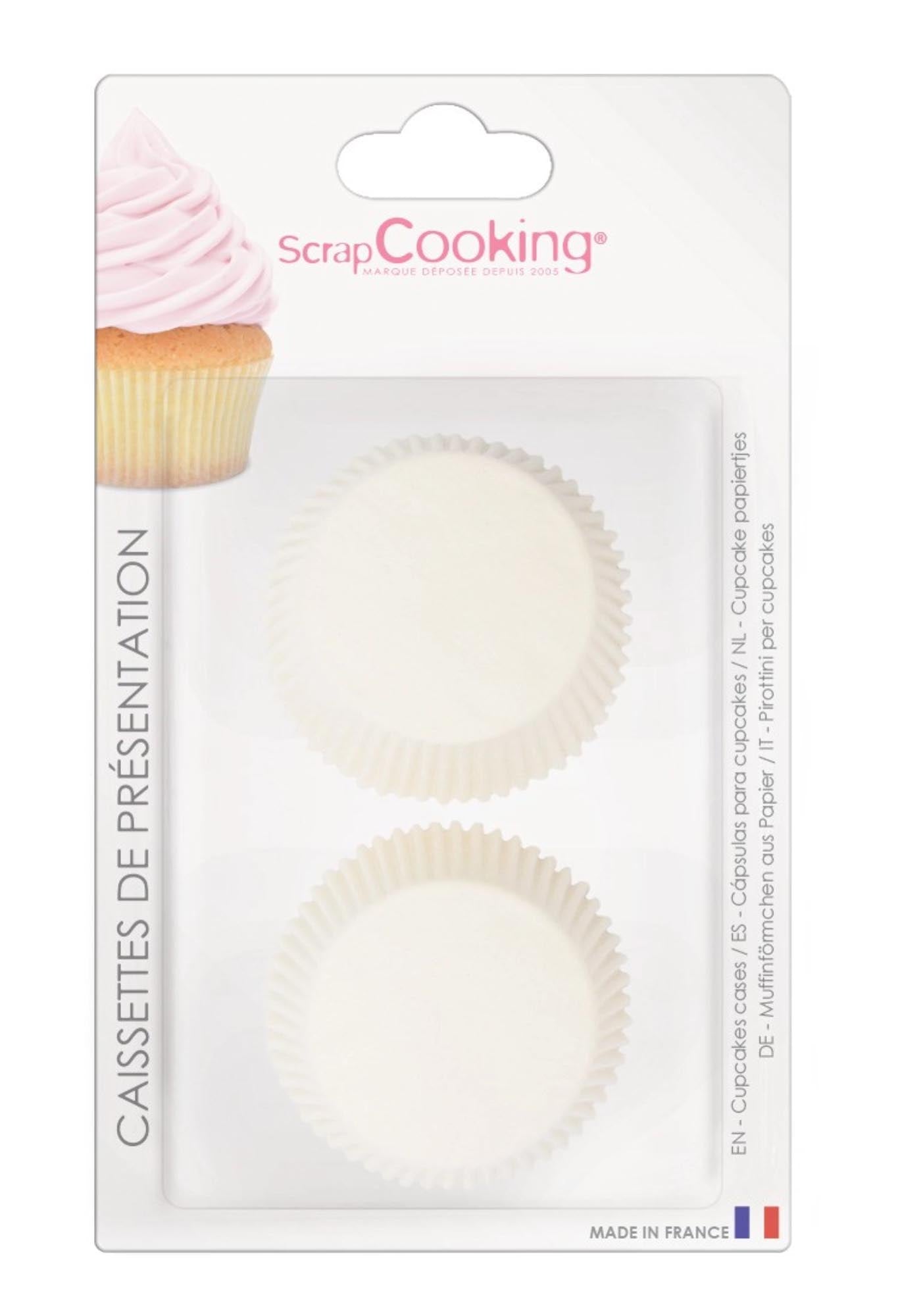 Weisse Papier-Backförmchen von Scrap Cooking: Stabil, antihaftend, umweltfreundlich. Perfekt für Muffins & Cupcakes. Set mit ca. 36 Stück.