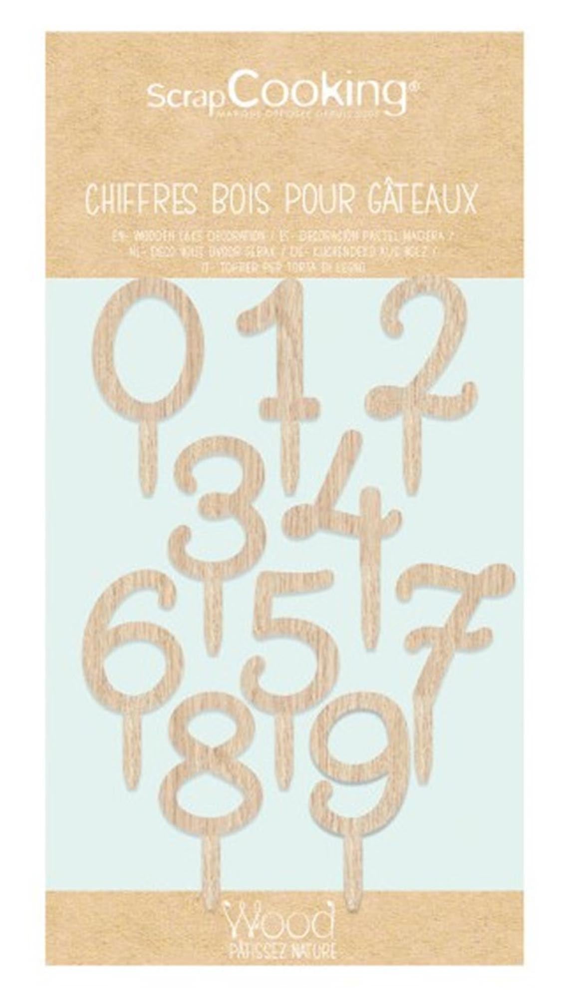 Zahlen Cake Topper aus Holz von Scrap Cooking für kreative Torten.