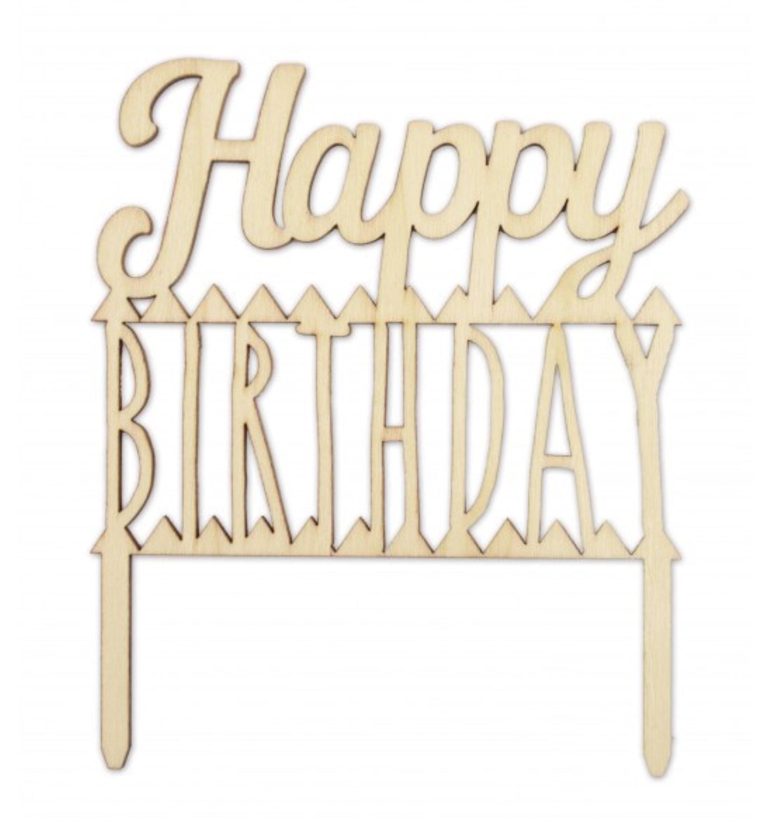 Stilvoller Holz-Cake Topper "Happy Birthday" von Scrap Cooking, perfekt für festliche Torten und kreative Backideen. Ein Highlight für jeden Geburtstag!