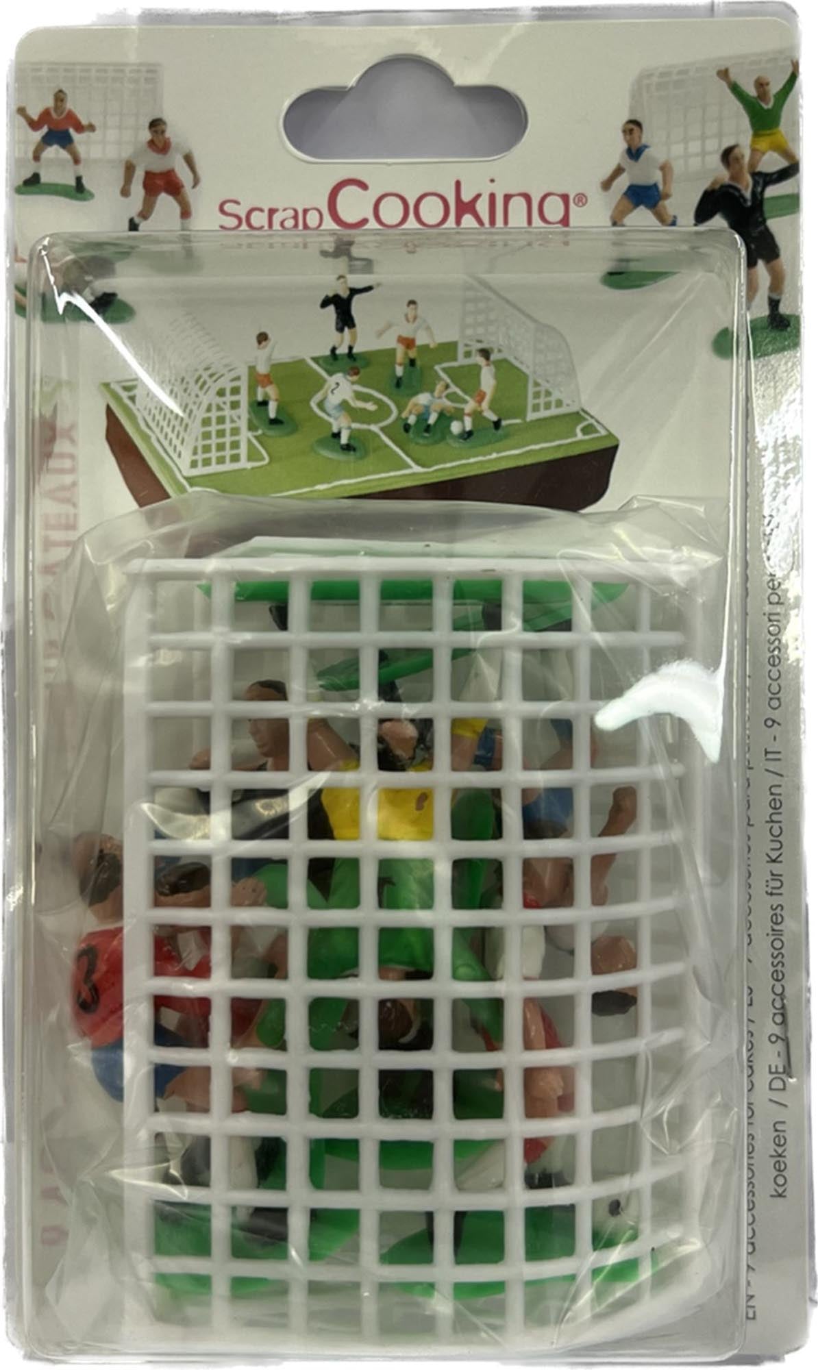 9 bunte Fussballfiguren für originelle Tortendekorationen.