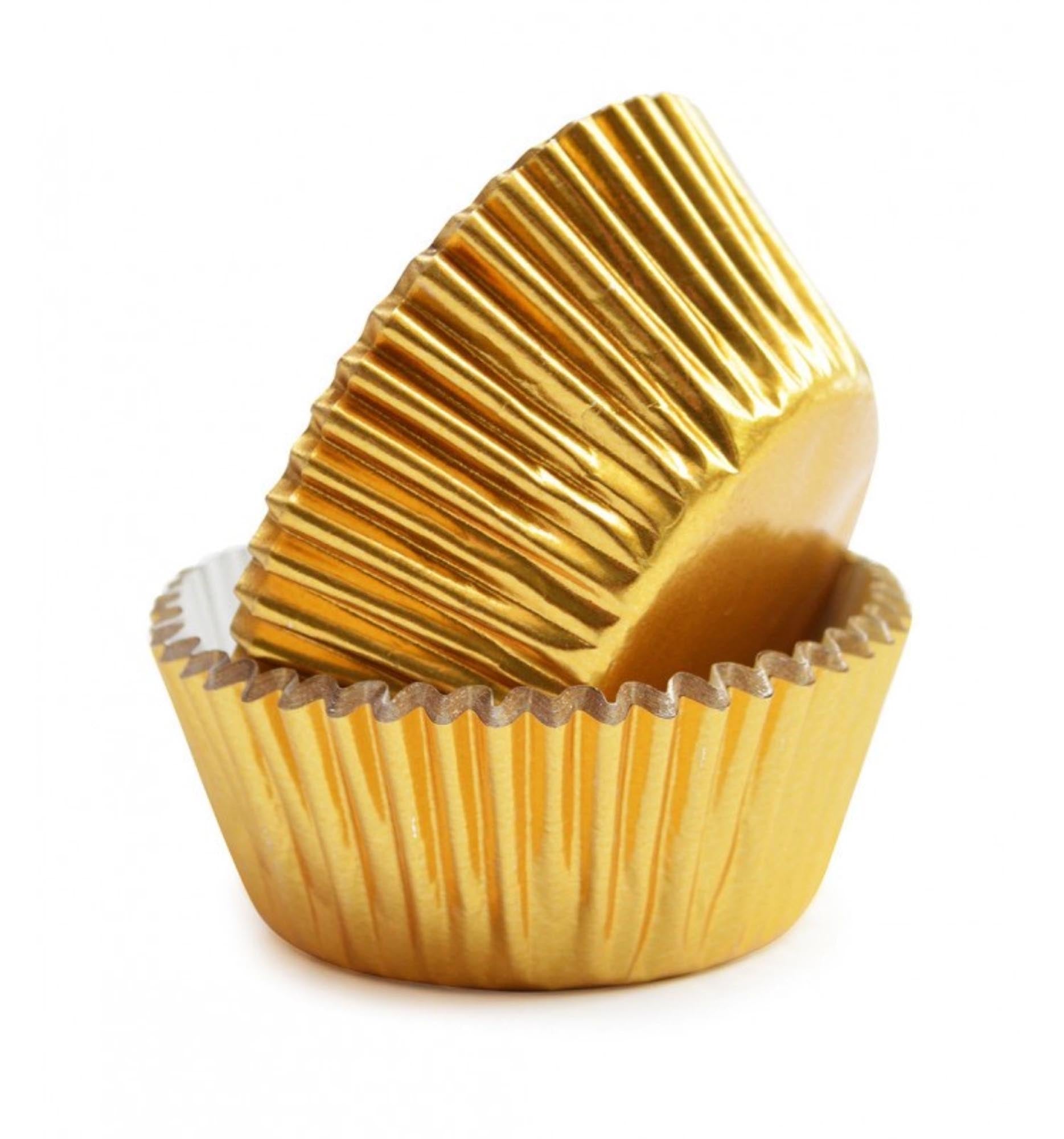 Goldene Cupcake Formen von Scrap Cooking: 48 Stk., hitzebeständig, luxuriös, ideal für Hochzeiten und Feiern. Perfekt für stilvolle Backkunst.