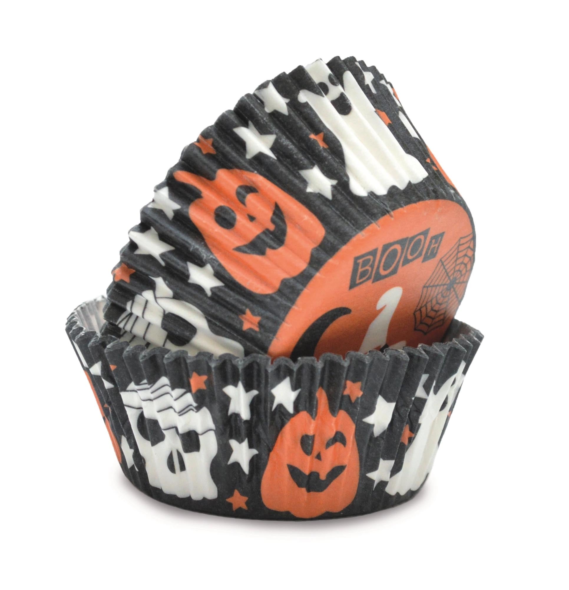 36 Halloween-Papierförmchen, D5/8cm H3cm, gruselige Designs, ideal für Muffins & Cupcakes, lebensmittelecht, hitzebeständig.
