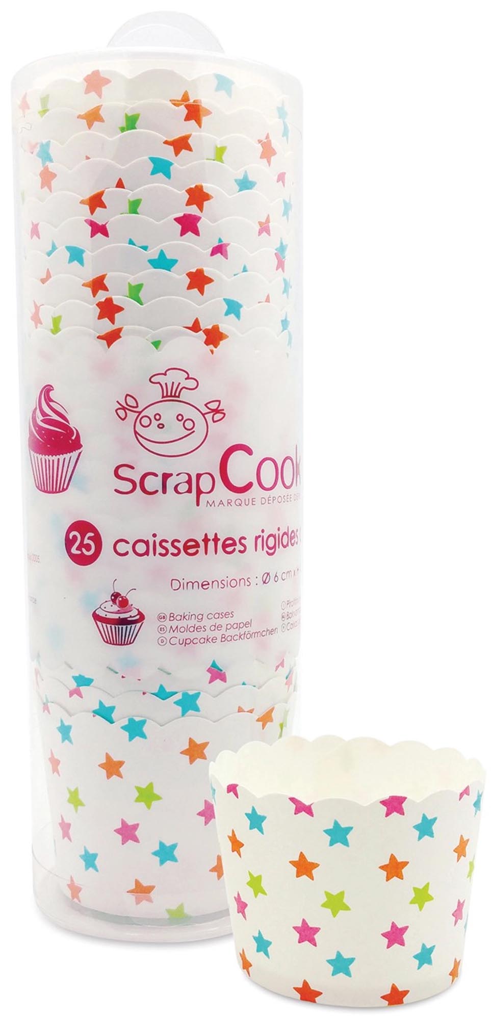 25 Backförmchen Sterne von Scrap Cooking: Ideal für Muffins & Cupcakes. Fett- & feuchtigkeitsbeständig, perfekt für festliche Anlässe.