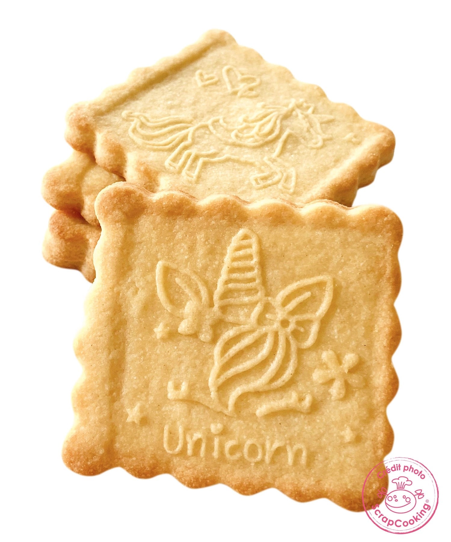 Kreativer Ausstecher und Stempel in Einhornform, perfekt für fantasievolle Keksdekorationen und unvergessliche Backerlebnisse.
