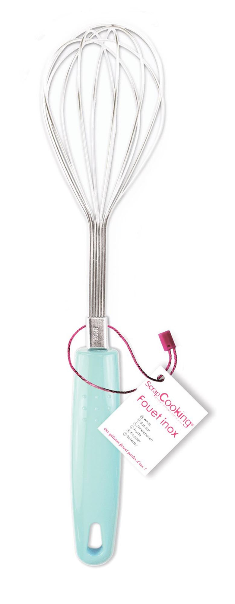 Robuster Inox-Schwingbesen von Scrap Cooking für präzises Rühren.