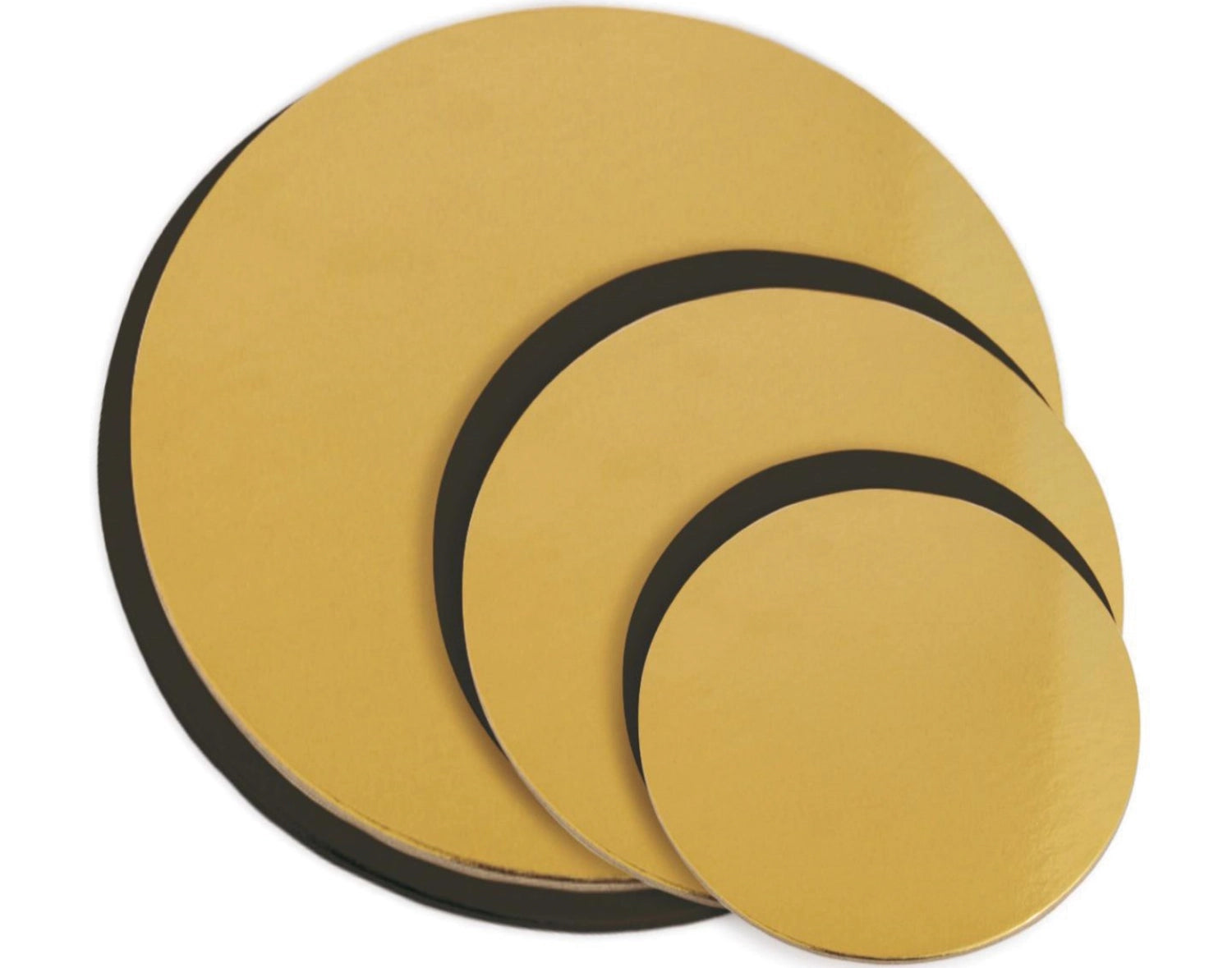 Set of 6 coasters for cakes gold/black D14/18/22cm