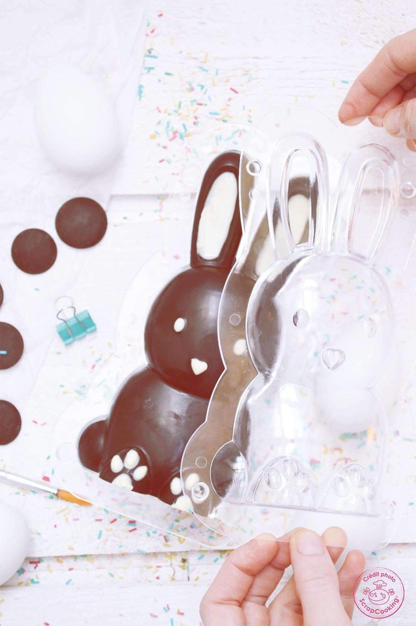 Gestalten Sie beeindruckende 3D-Schokoladenhasen mit der hochwertigen Form von Scrap Cooking – ideal für festliche Anlässe und kreative Backideen!