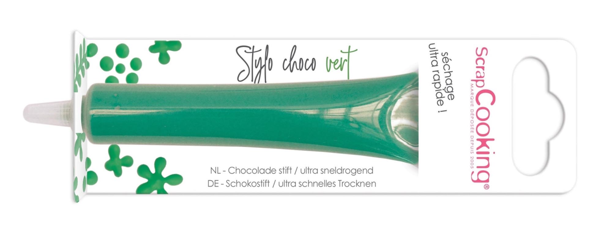 Grüner Schokoladenstift von Scrap Cooking: Ideal für kreative Dessertdekorationen, intensiver Geschmack, einfach zu handhaben, 25g.
