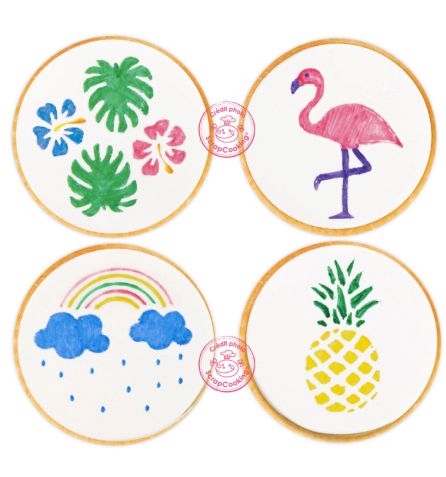 4 food pens blue, yellow, pink, green