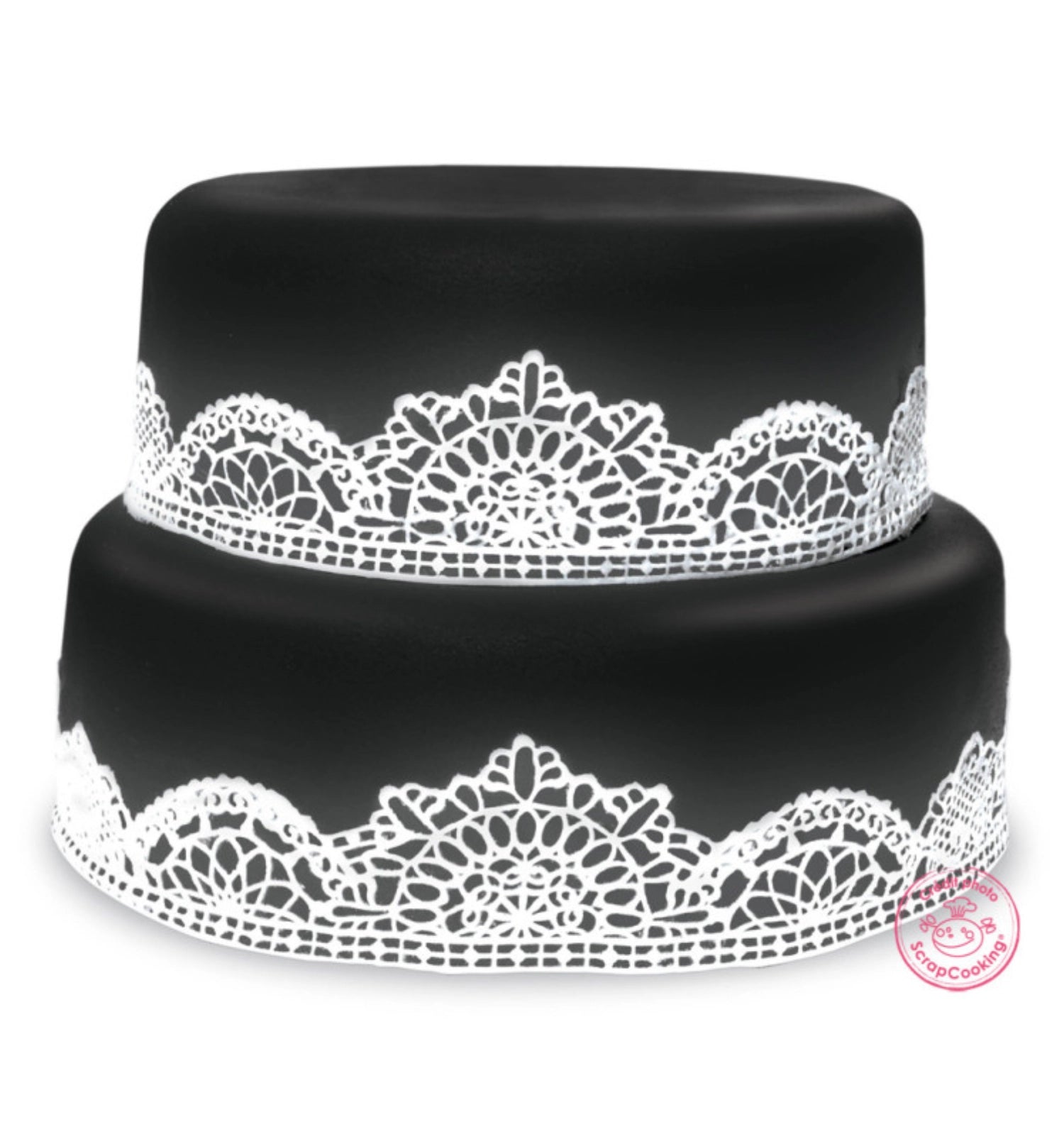 Schwarzer Zuckerfondant, ausgerollt, Durchmesser 36 cm, 430 g, perfekt für kreative Tortendekorationen und Backprojekte.