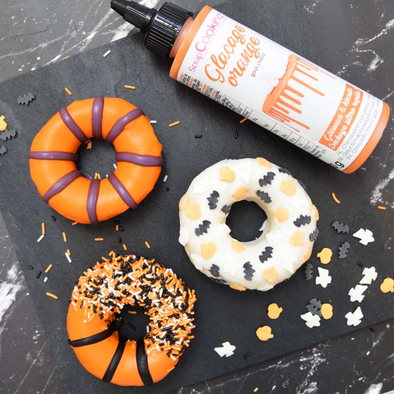 Fantasievolle Zuckerstreusel in Halloween-Farben, 50g, ideal zum kreativen Dekorieren von Desserts und Leckereien für die schaurige Zeit.
