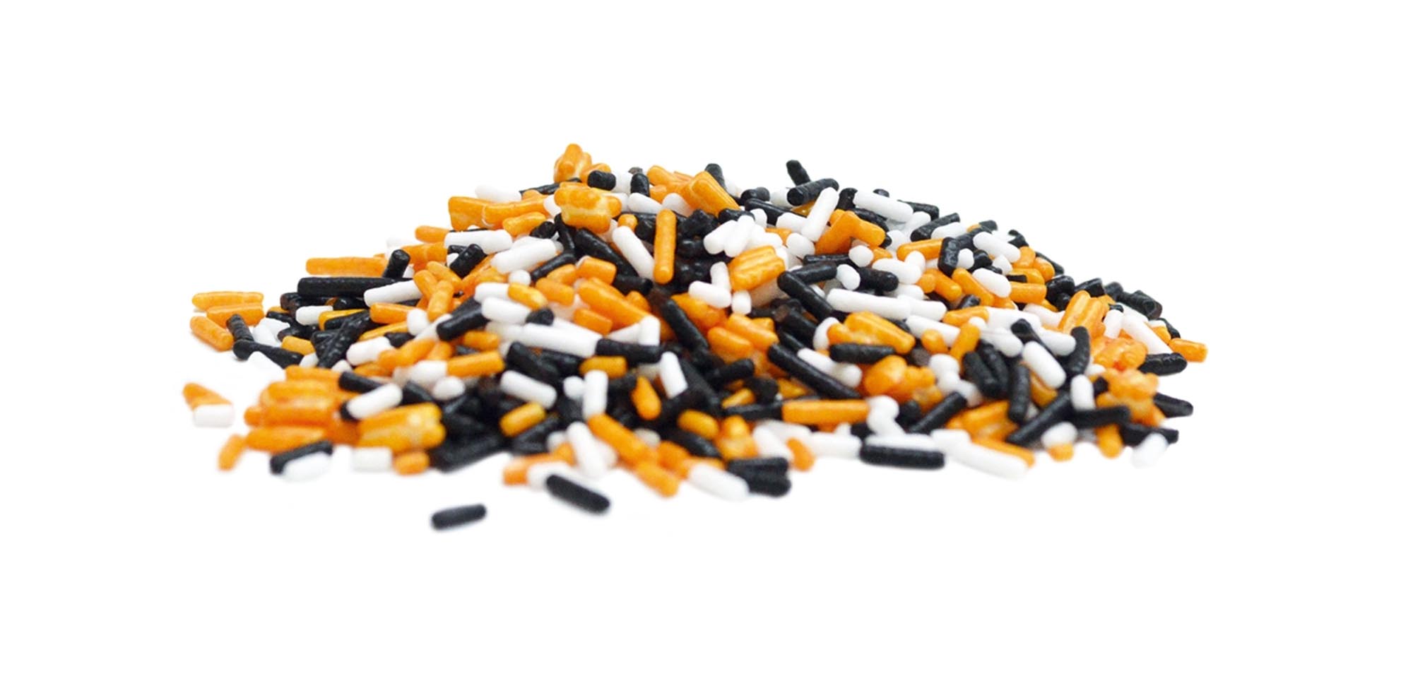 Verleihen Sie Ihren Backwaren mit den orange schwarz weissen Non-Pareilles von Scrap Cooking einen modernen Look! Ideal für Torten, Cupcakes und mehr.