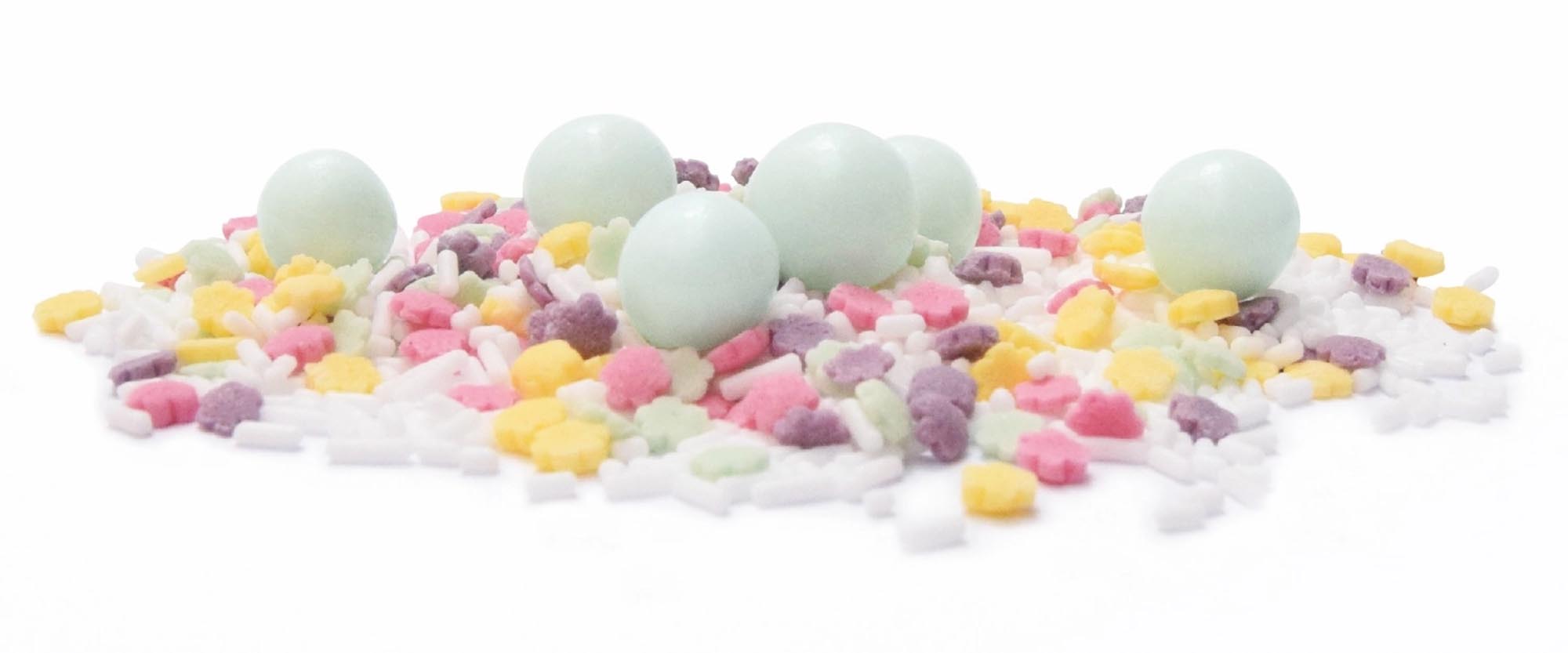 Frühlingshafter Deko-Zucker 80g: Verleiht Gebäck bunte Akzente.