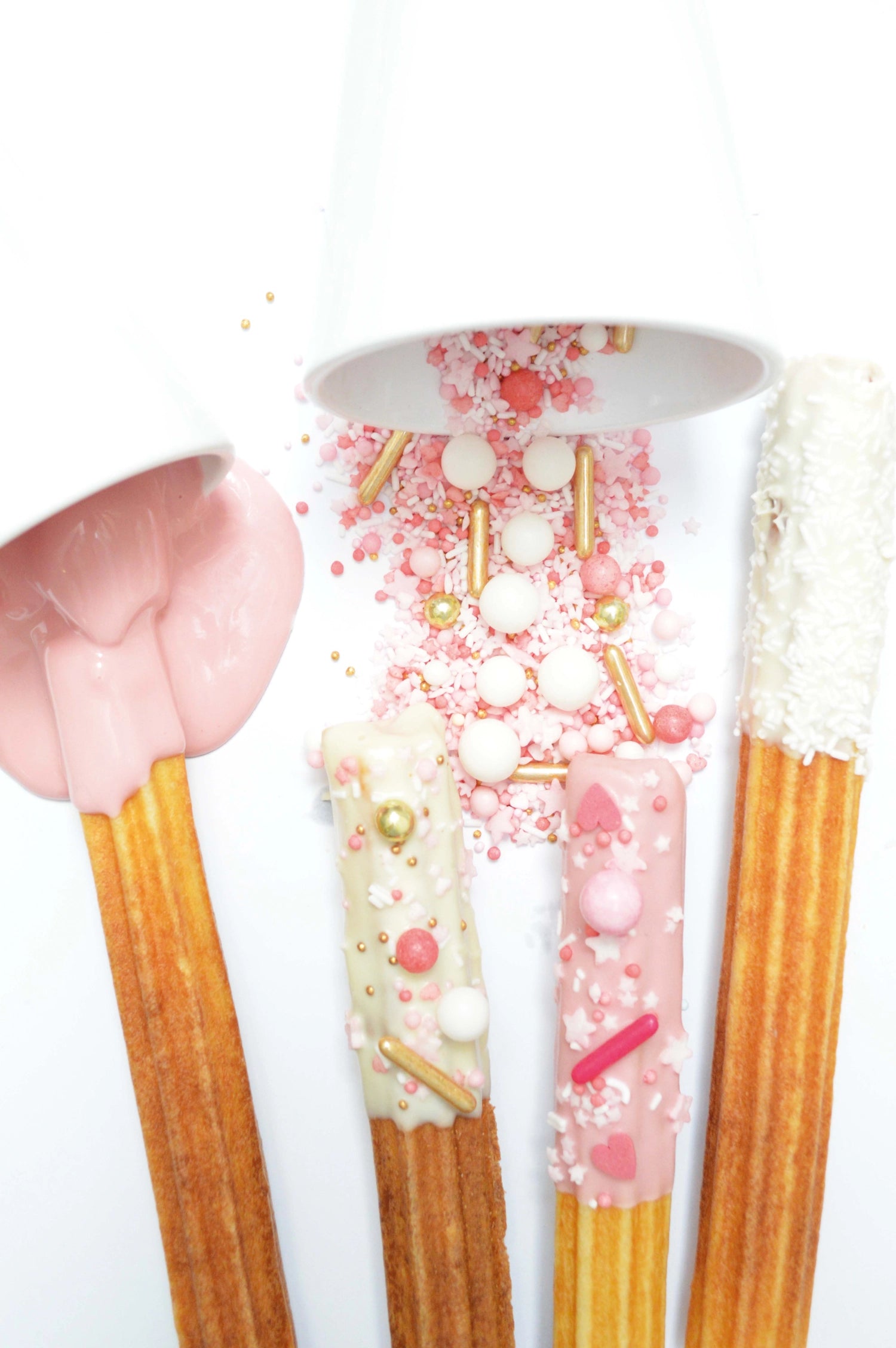 Eleganter Deko Zucker Mix in Roségold, 70g, ideal für die kreative Gestaltung von Desserts und Backwaren bei festlichen Anlässen.
