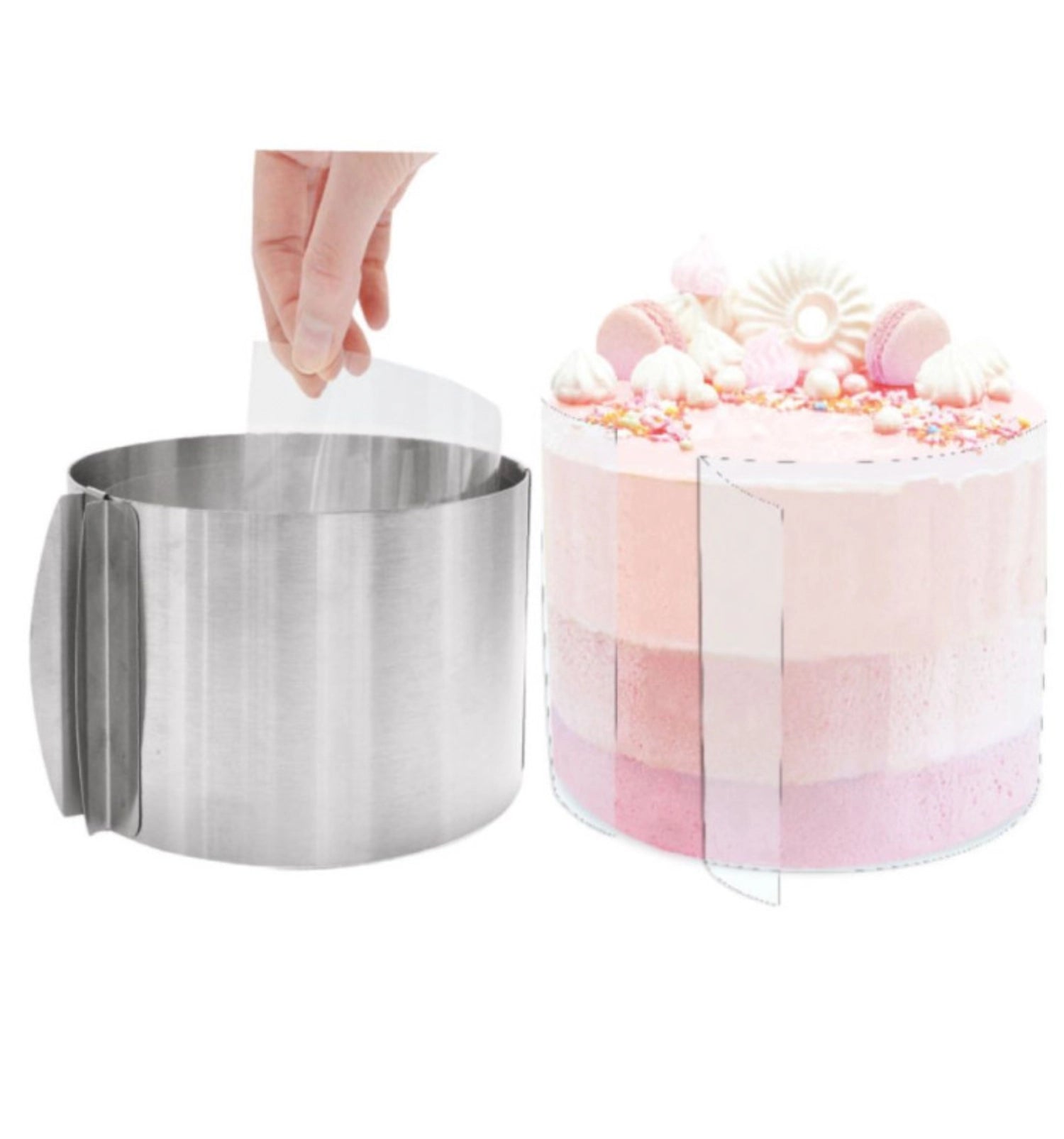 Gestalten Sie mit dem Rhodoid Band H15cm x L150cm von Scrap Cooking perfekte Torten! Flexibel, stabil und umweltfreundlich – ein Must-Have für Bäcker!