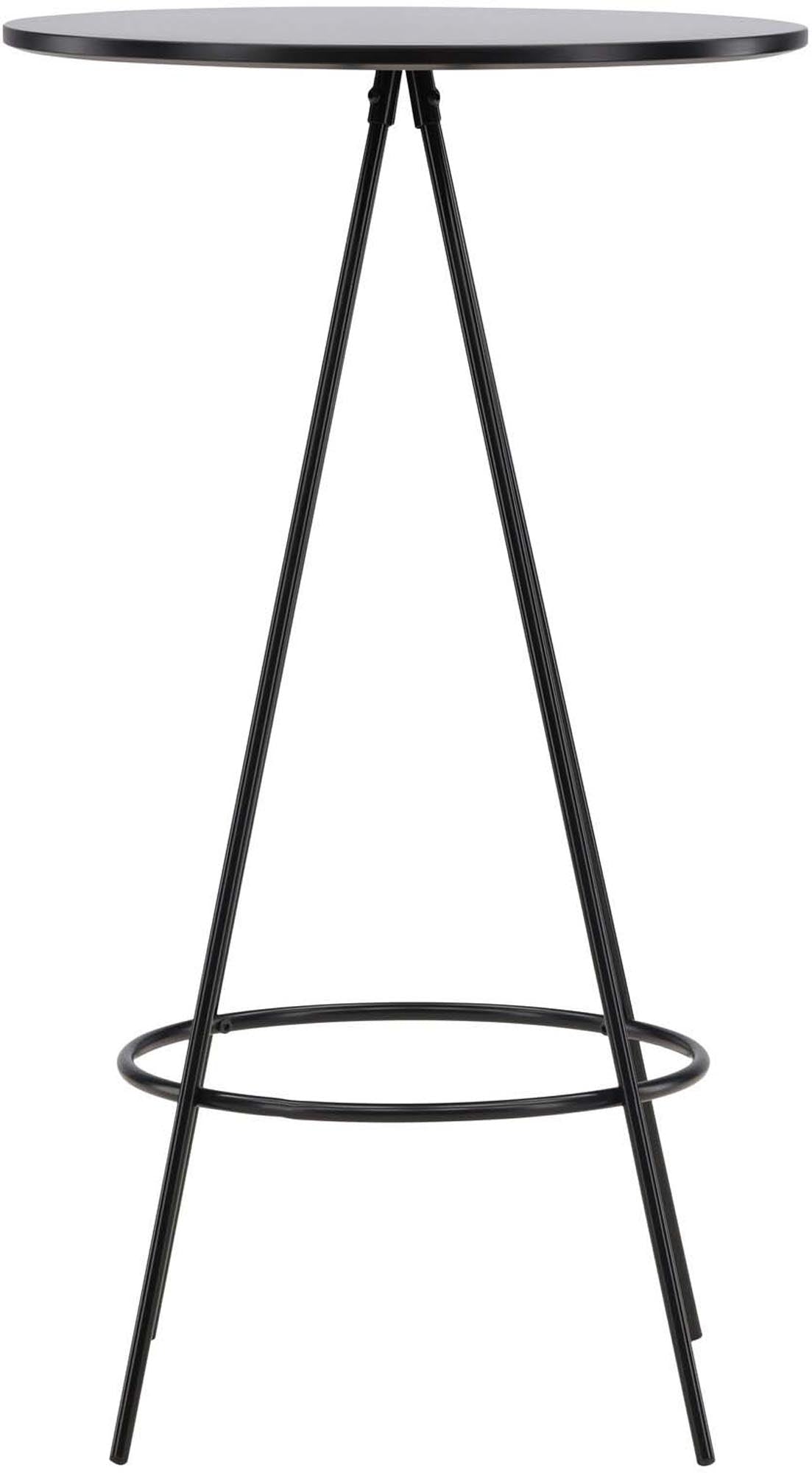 Stilvoller Bistro Bartisch von Venture Home: Schwarzes MDF, klappbare Stahlbeine, ideal für lila Küchen und Esszimmer.