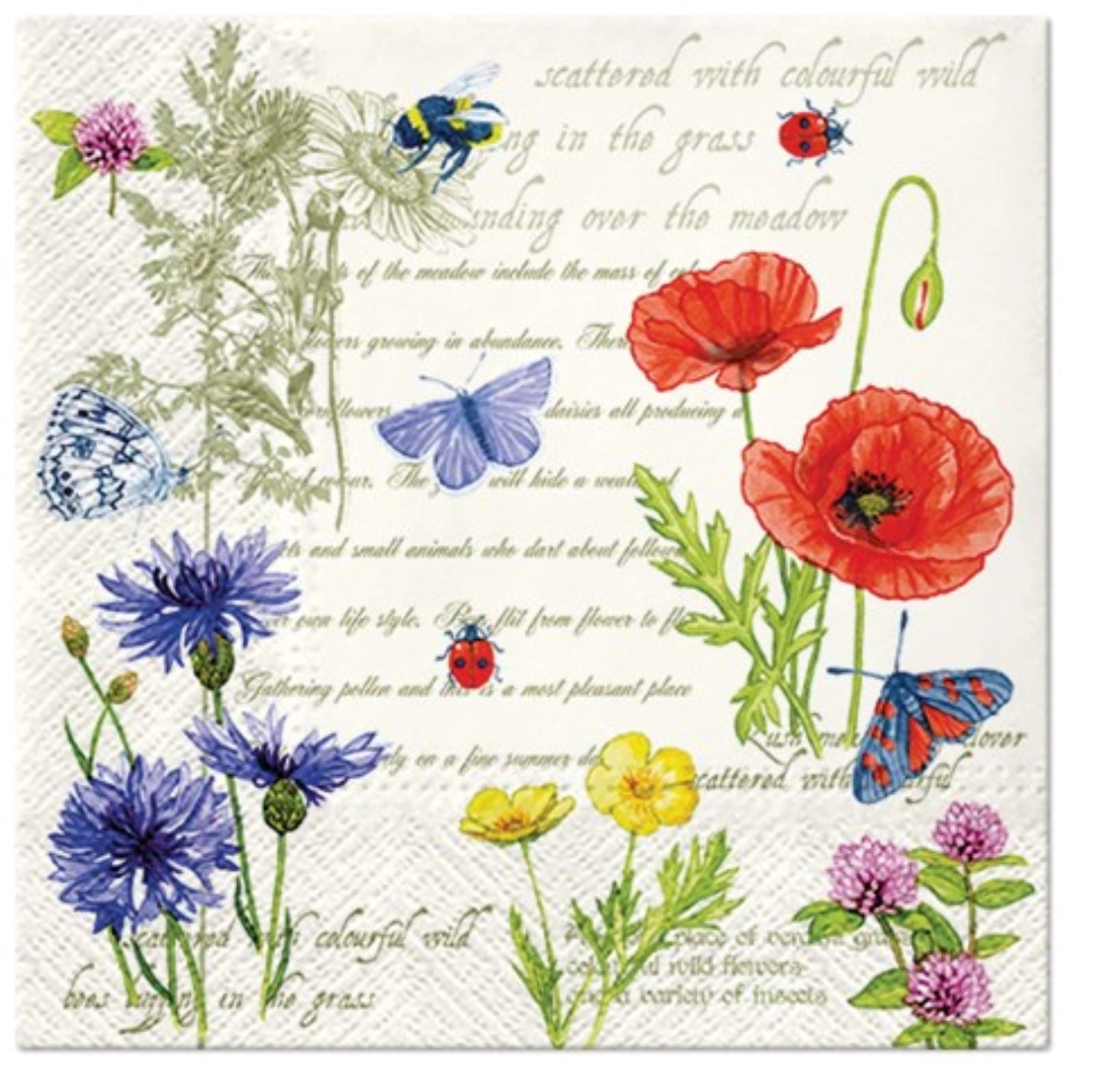 Servietten Lunch 20x Vintage Sommer, 33x33cm in Mehrfarbig präsentiert im Onlineshop von KAQTU Design AG. Servietten ist von PAW
