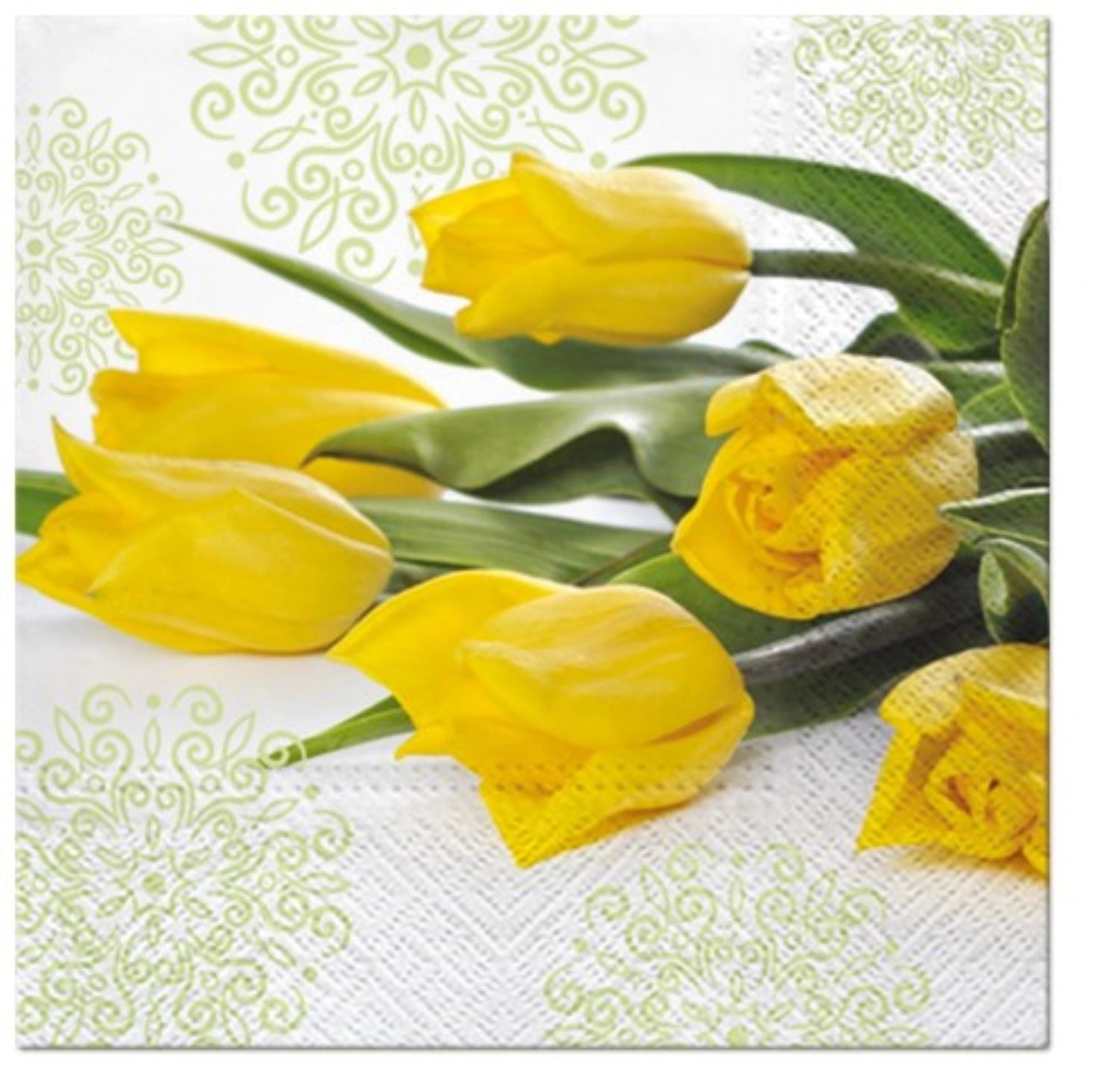 Servietten Lunch 20x Tulpen gelb, 33x33cm in Gelb präsentiert im Onlineshop von KAQTU Design AG. Servietten ist von PAW