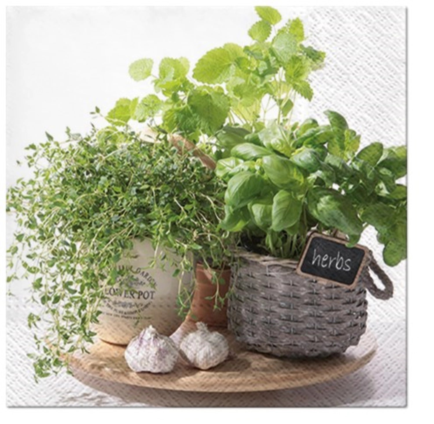 Servietten Lunch 20x Kräuter, 33x33cm in Mehrfarbig präsentiert im Onlineshop von KAQTU Design AG. Servietten ist von PAW