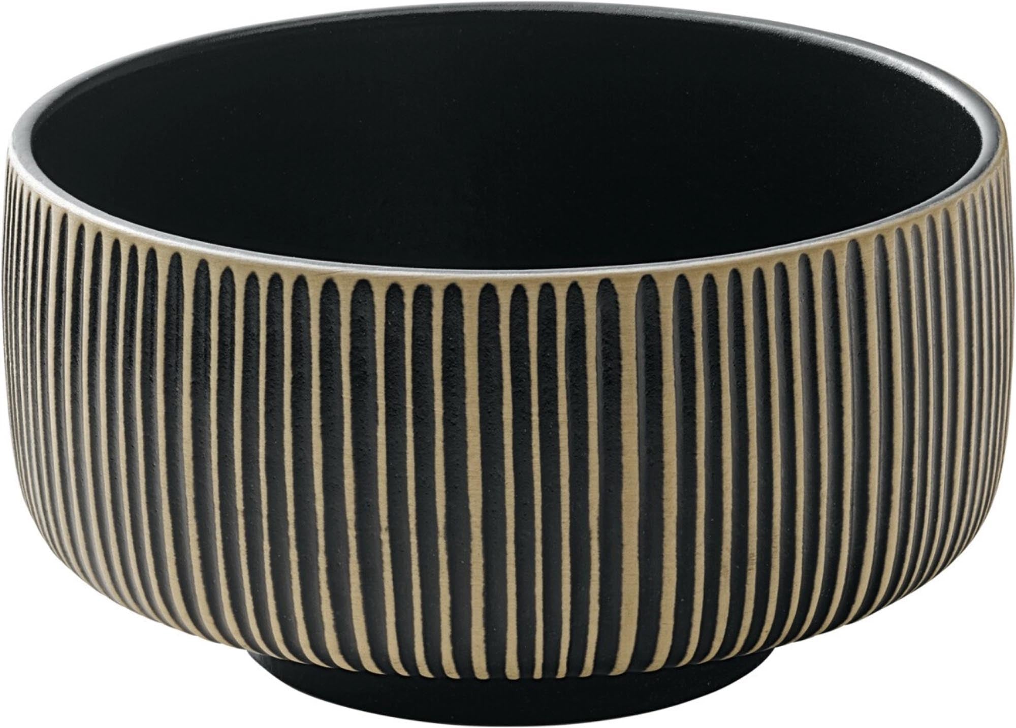 Entdecken Sie die stilvolle Playground Nara Schüssel Relief in schwarz-weiss (D15cm, 0,88lt) von Schönwald – ideal für Salate, Snacks und Desserts.