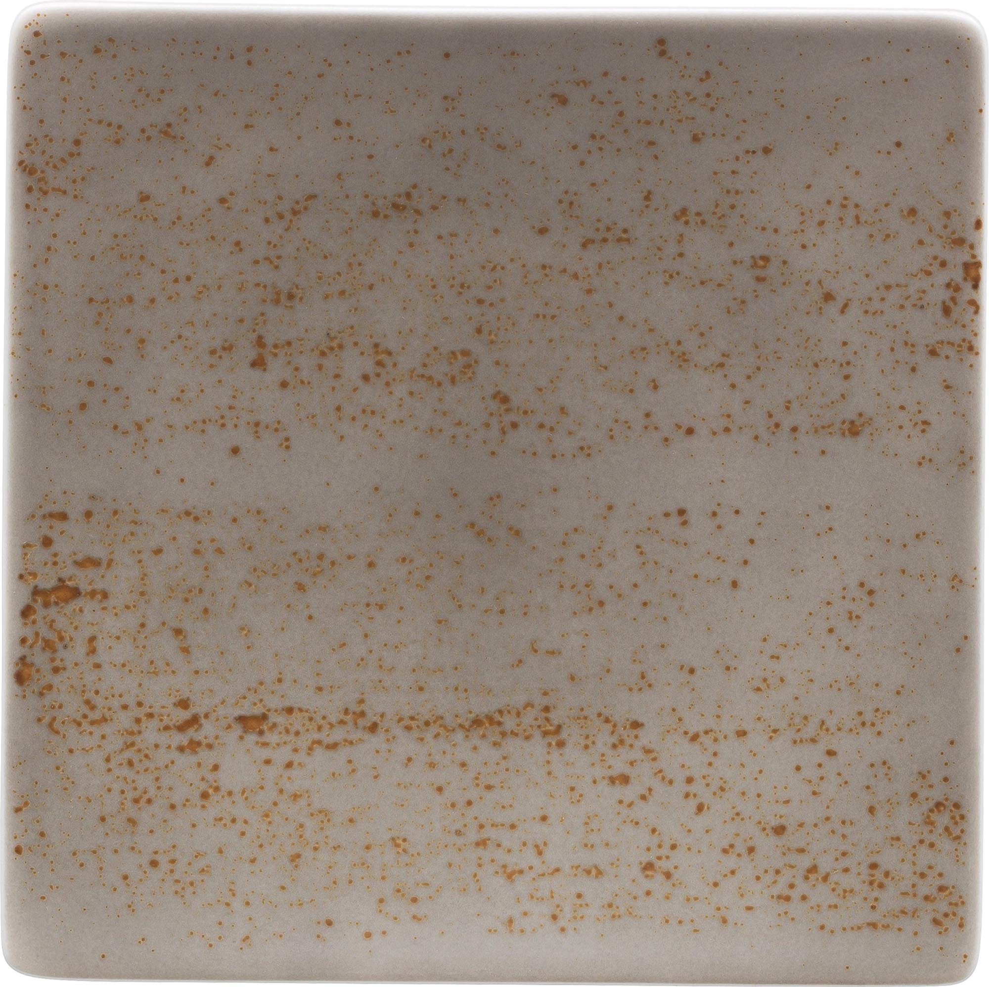 Eleganter, quadratischer Teller (16 cm) in Lichtgrau, ideal für Vorspeisen. Robust, kratzfest, spülmaschinen- und mikrowellengeeignet.