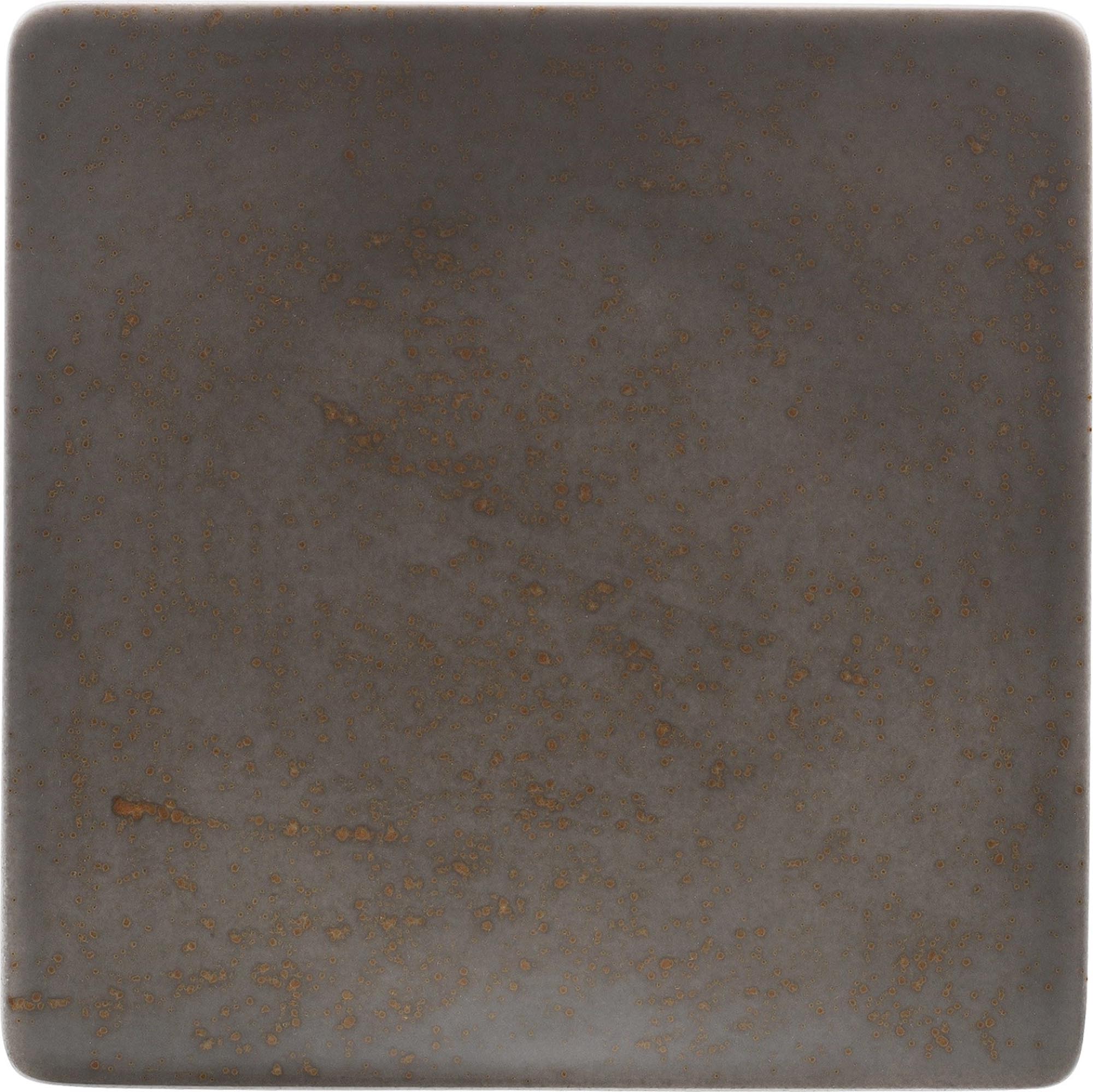 P<tc>ott</tc>ery Unique Darkgrey plate half-deep square. coupe 12cm
