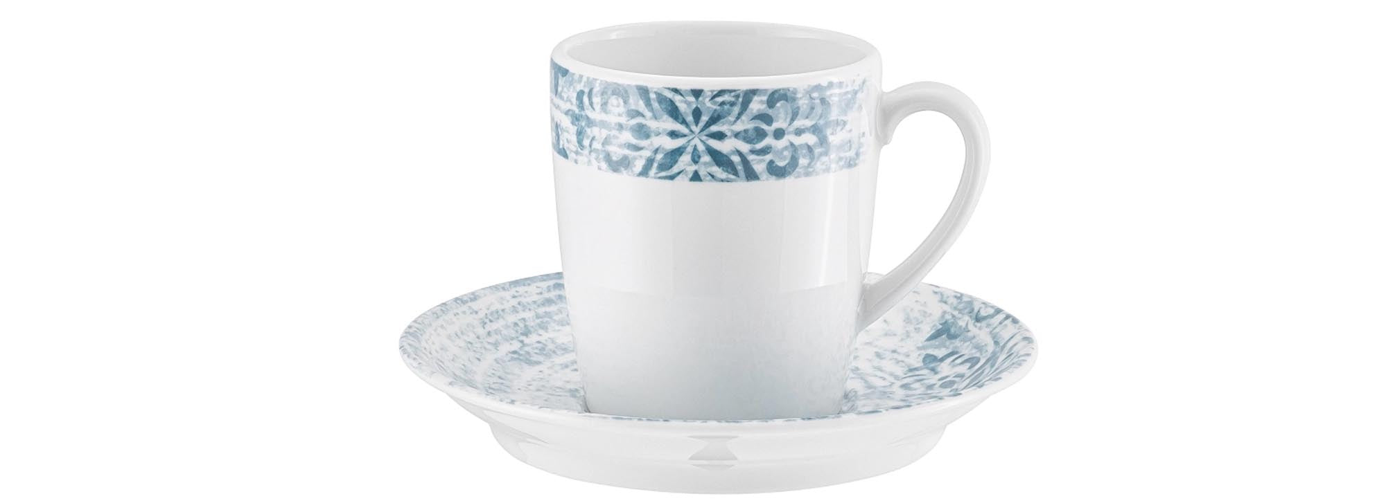 Elegante 0,25l Shabby Chic Tasse aus Porzellan, hitzebeständig, spülmaschinenfest, ideal für Kaffee, Tee, Schokolade.