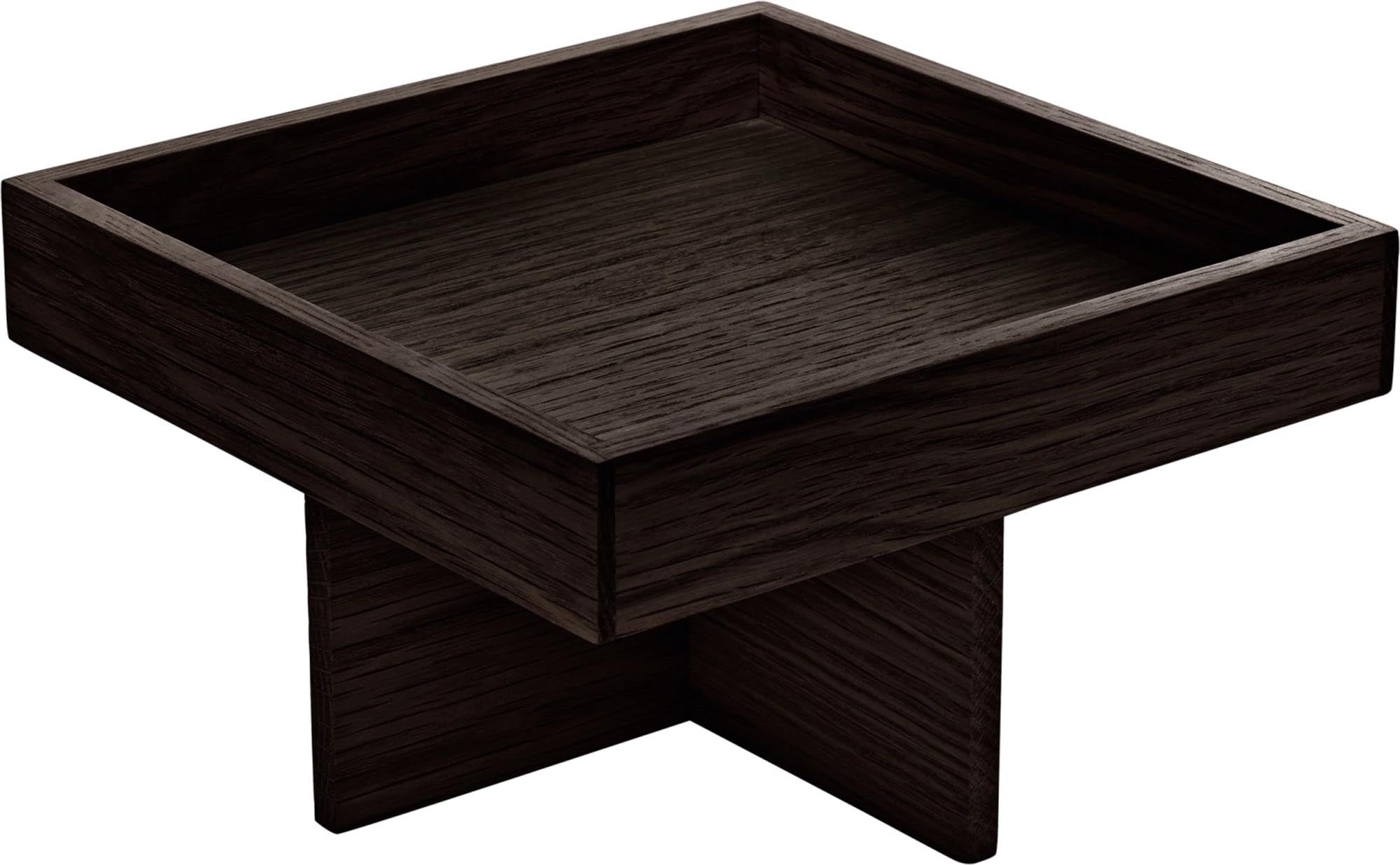 Stilvoller Menage aus Wengeholz, 18x18cm, auf 8cm Fuss. Ideal für Gewürze, langlebig, pflegeleicht, ein Blickfang auf jedem Tisch.