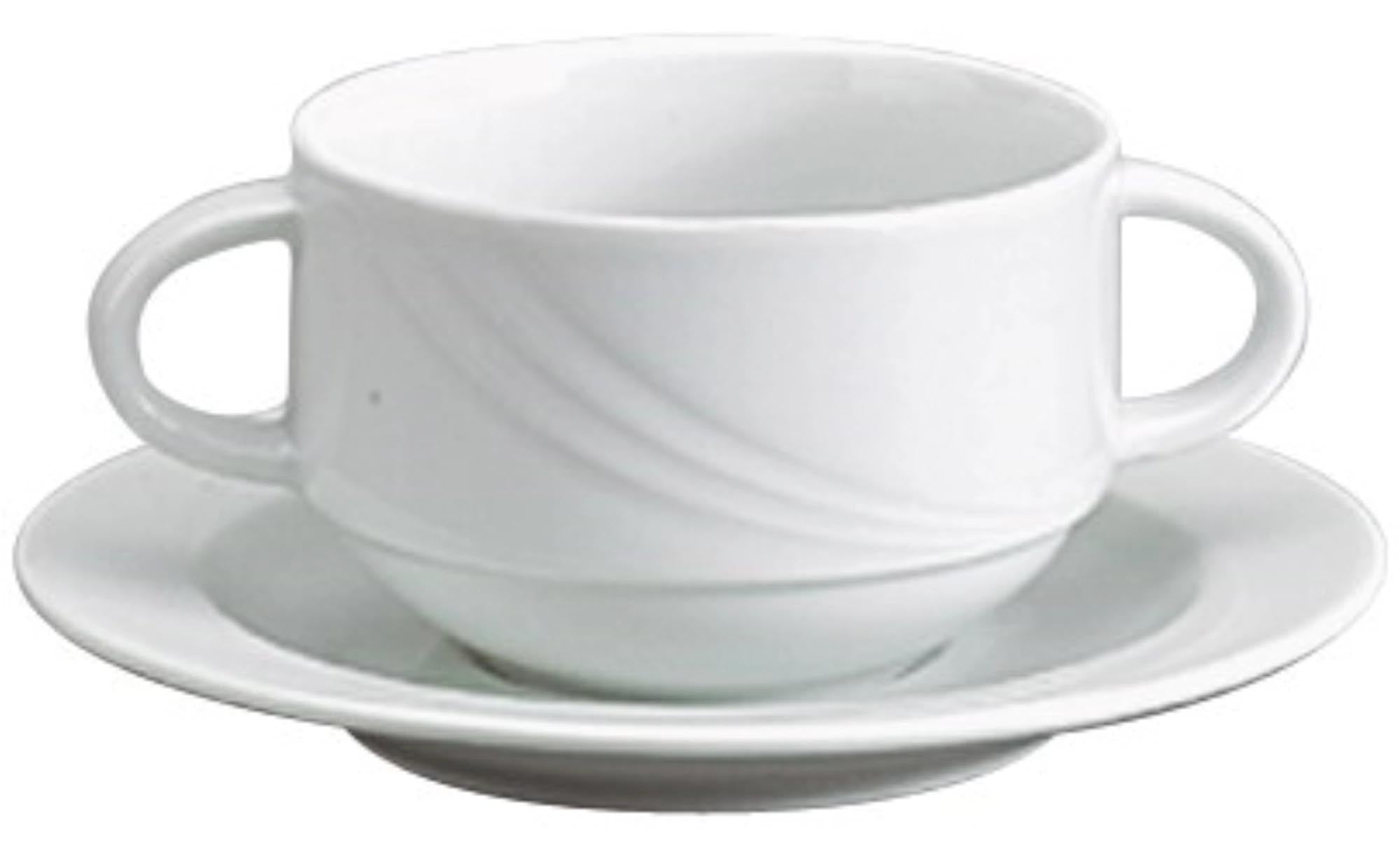 Elegante Donna Suppentasse von Schönwald: 0,28l Porzellan, 2 Henkel, spülmaschinenfest, ideal für Suppen und Desserts.
