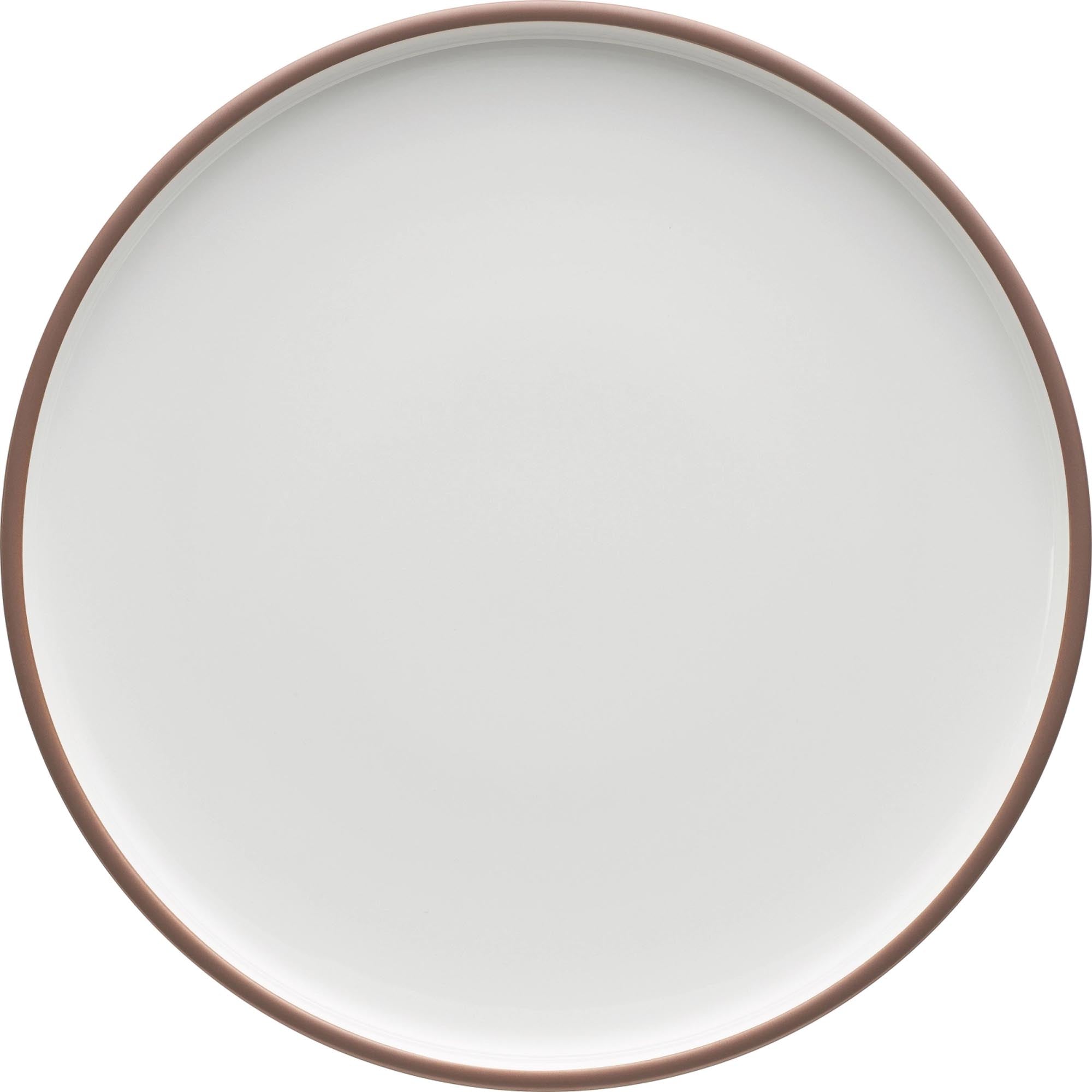 Eleganter 26cm Shiro Rim Teller aus Porzellan, spülmaschinenfest, mikrowellengeeignet, ideal für Vorspeisen, Hauptgerichte, Desserts.