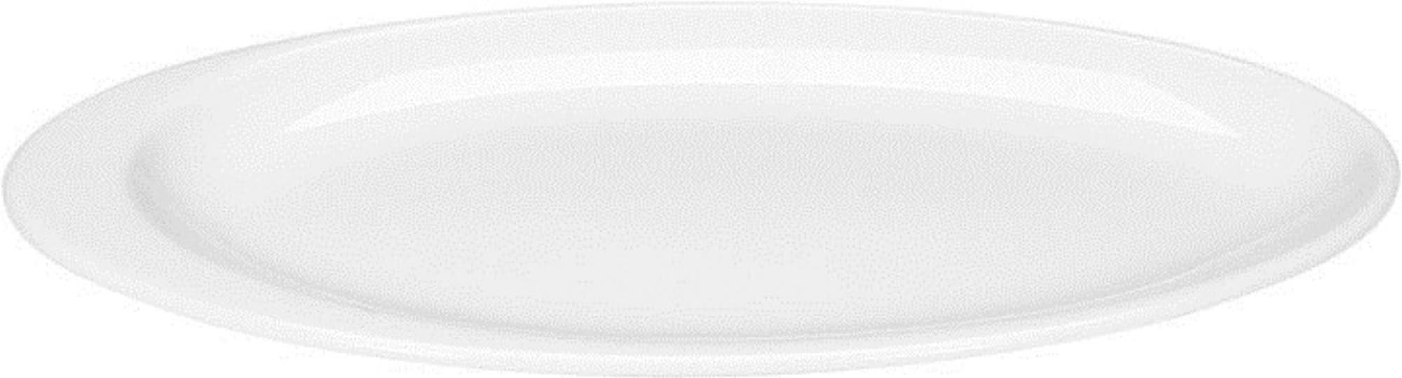 Elegante ovale Porzellanplatte 22x11cm von Schönwald, ideal für Brot, Antipasti und Vorspeisen. Zeitloses Design, spülmaschinenfest.