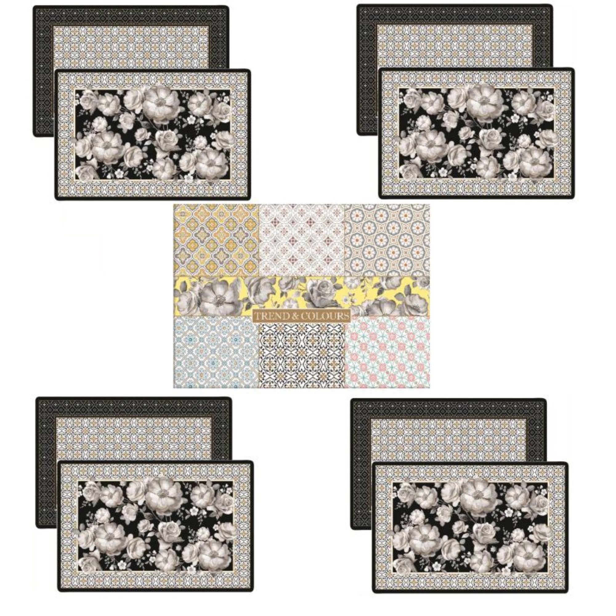 Elegantes 4er Tischset von Easy Life in Schwarz, 45x30cm. Robust, wasserabweisend, rutschfest – ideal für stilvolle Tischdekoration.