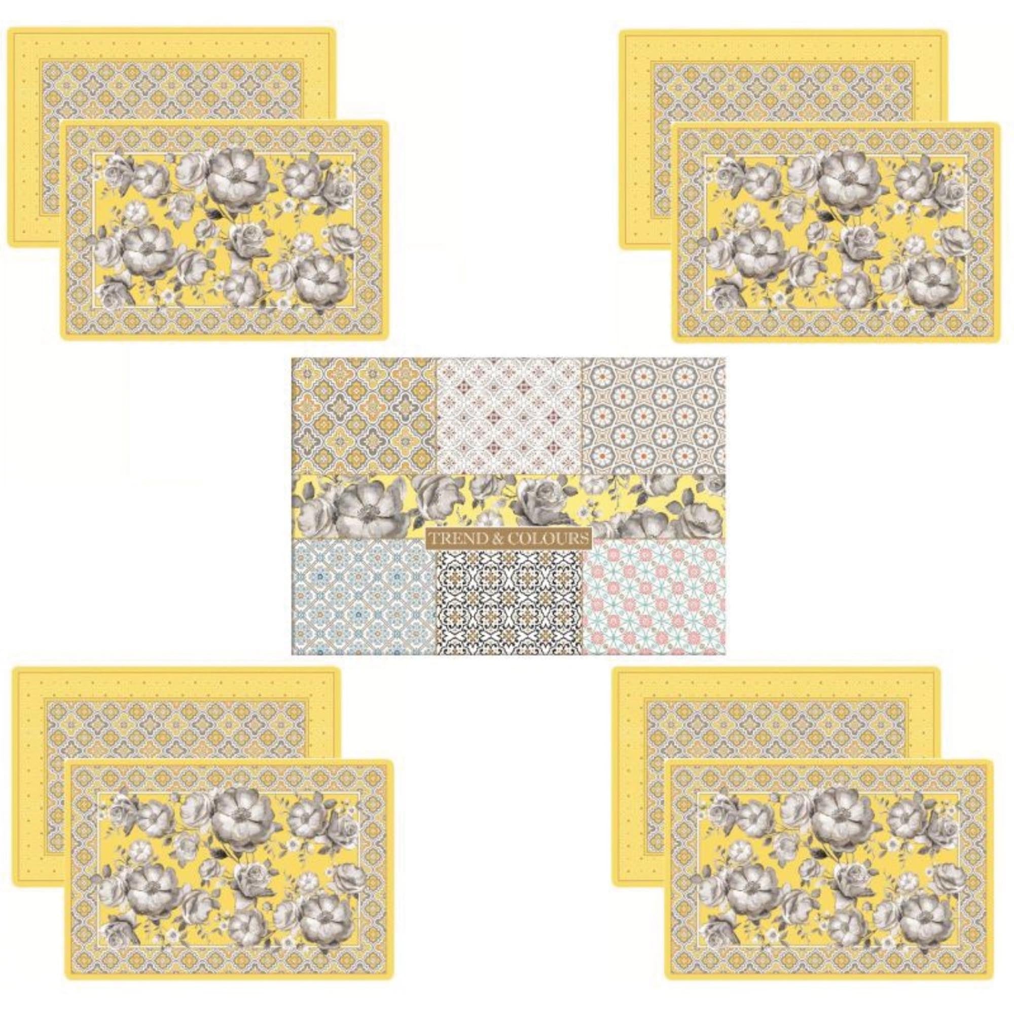 Stilvolles 4er Set Tischset in Gelb, 45x30cm, aus langlebigem Polypropylen. Perfekt für Schutz und fröhliche Akzente auf jedem Tisch.