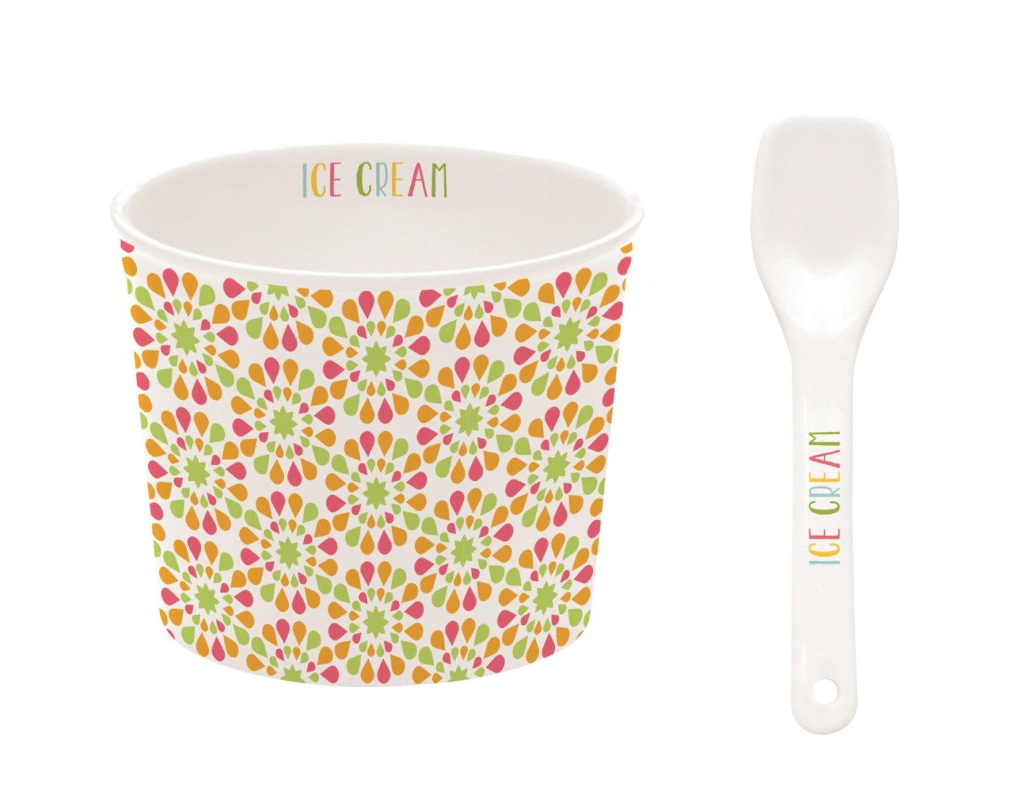 Stylischer Ice Cream Eisbecher "Blüten" von Easy Life, D8.5cm, im trendigen Design. Perfekt als Geschenk, inkl. Eislöffel, für Eisliebhaber!