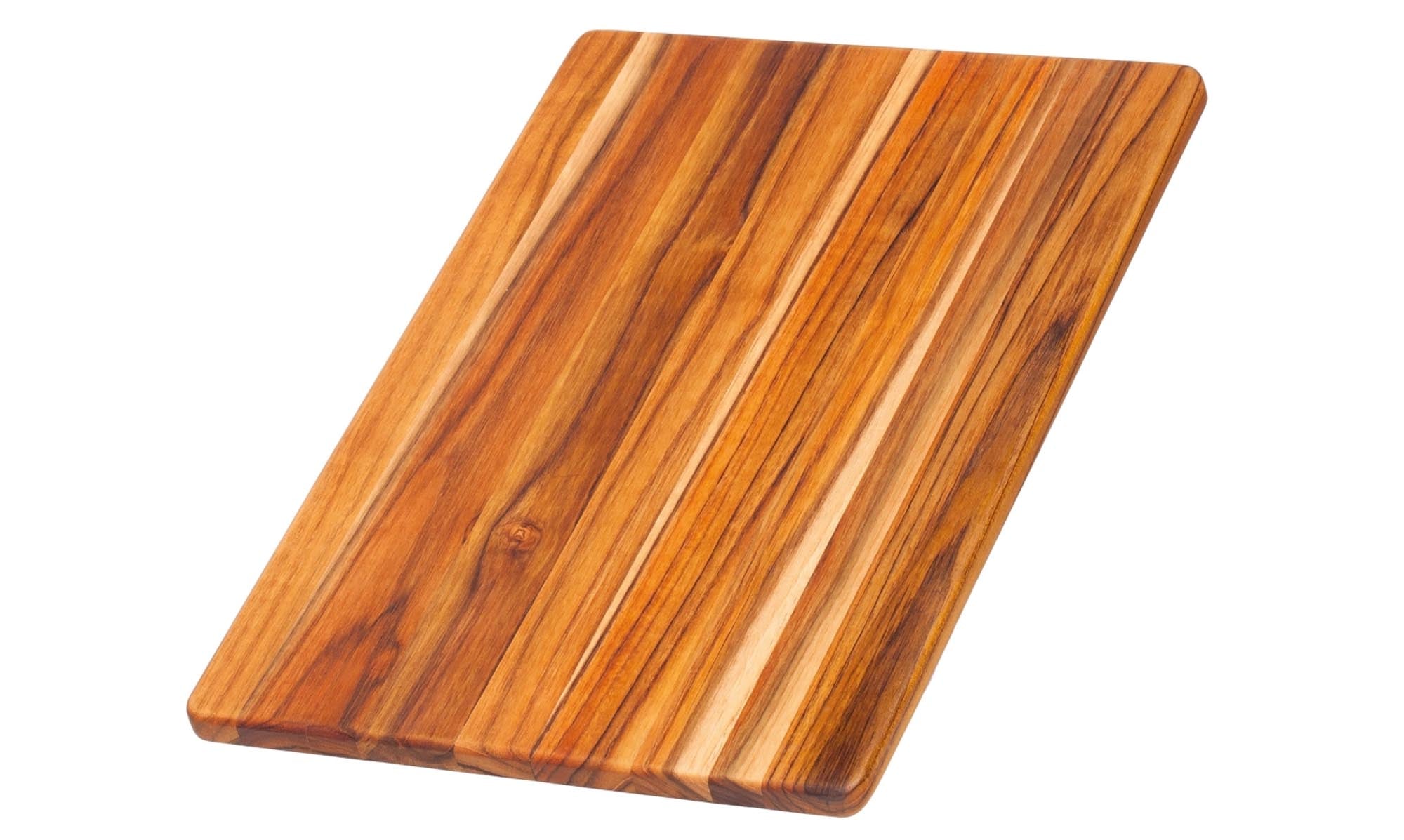 Elegantes Teak Schneide- und Servierbrett: robust, langlebig, antibakteriell, ideal für Küche und Tisch. Masse: 30,5 x 20 x 1,4 cm.