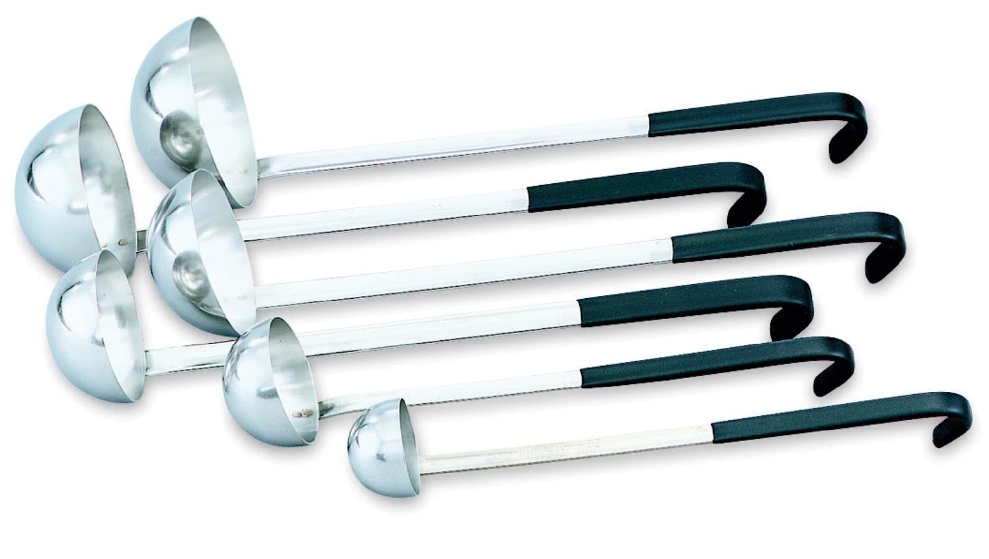 Entdecken Sie den Kool Touch Schöpfer von Vollrath: eleganter, robuster Edelstahl, ergonomisches Design, ideal für Suppen und Saucen. Spülmaschinenfest!