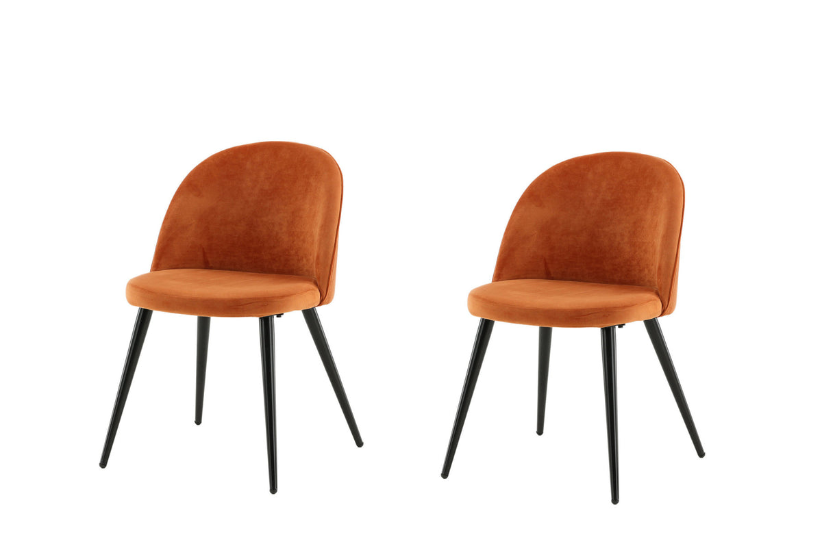 Velvet Matstol Stuhl in Rostiges Orange / Schwarz präsentiert im Onlineshop von KAQTU Design AG. Schalenstuhl ist von Venture Home