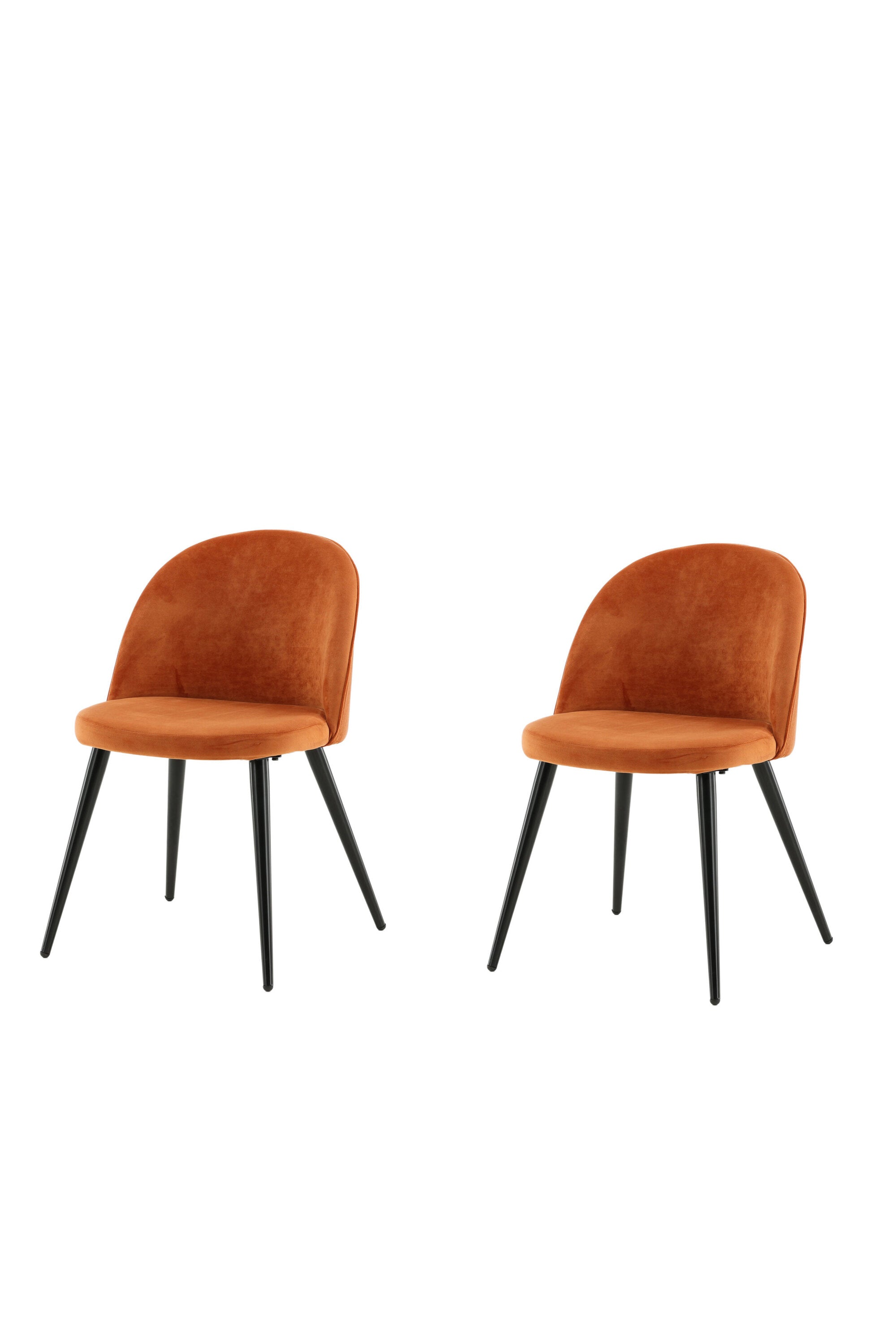 Velvet Matstol Stuhl in Rostiges Orange / Schwarz präsentiert im Onlineshop von KAQTU Design AG. Schalenstuhl ist von Venture Home