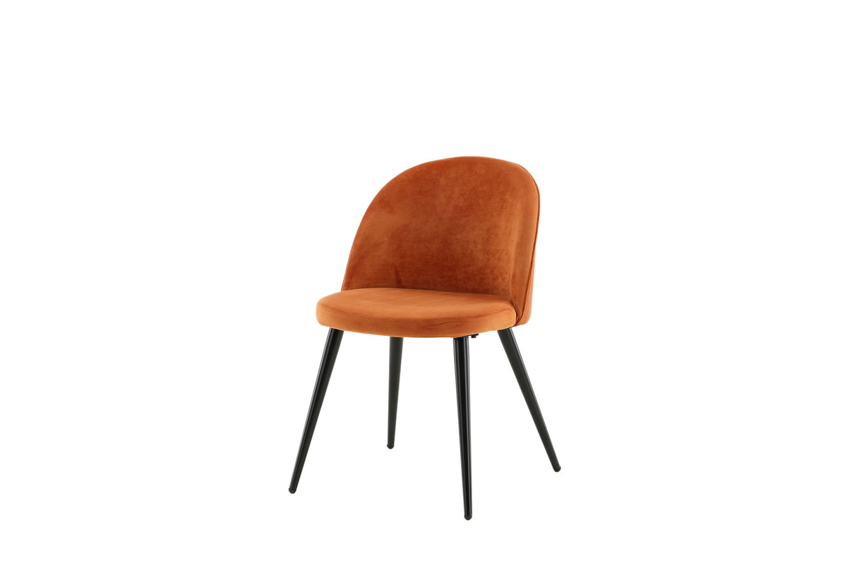 Velvet Matstol Stuhl in Rostiges Orange / Schwarz präsentiert im Onlineshop von KAQTU Design AG. Schalenstuhl ist von Venture Home