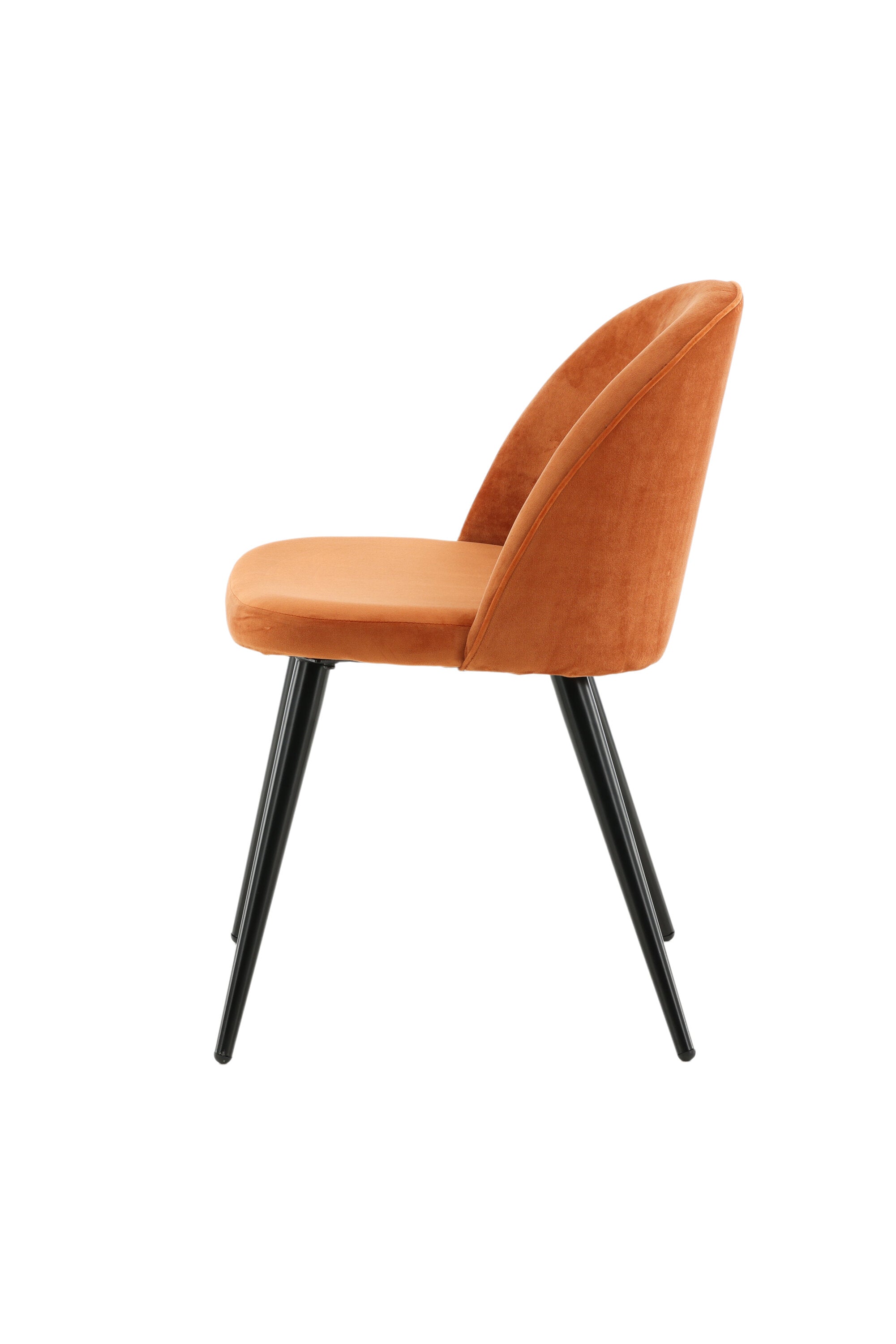 Velvet Matstol Stuhl in Rostiges Orange / Schwarz präsentiert im Onlineshop von KAQTU Design AG. Schalenstuhl ist von Venture Home