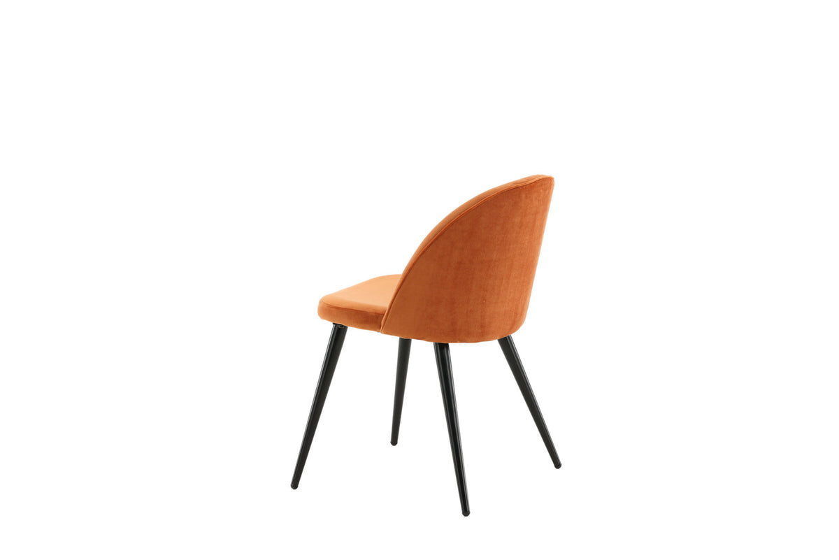 Velvet Matstol Stuhl in Rostiges Orange / Schwarz präsentiert im Onlineshop von KAQTU Design AG. Schalenstuhl ist von Venture Home