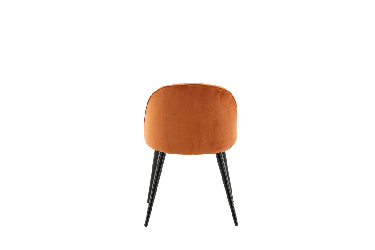 Velvet Matstol Stuhl in Rostiges Orange / Schwarz präsentiert im Onlineshop von KAQTU Design AG. Schalenstuhl ist von Venture Home